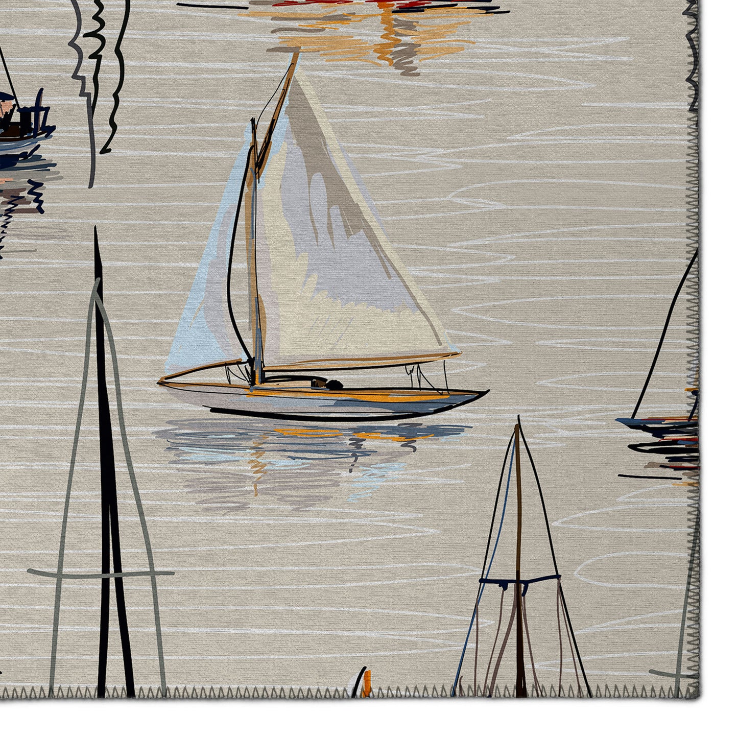 Indoor/Outdoor Harbor HA8 Ivory Washable 2'3" x 7'6" Runner Rug