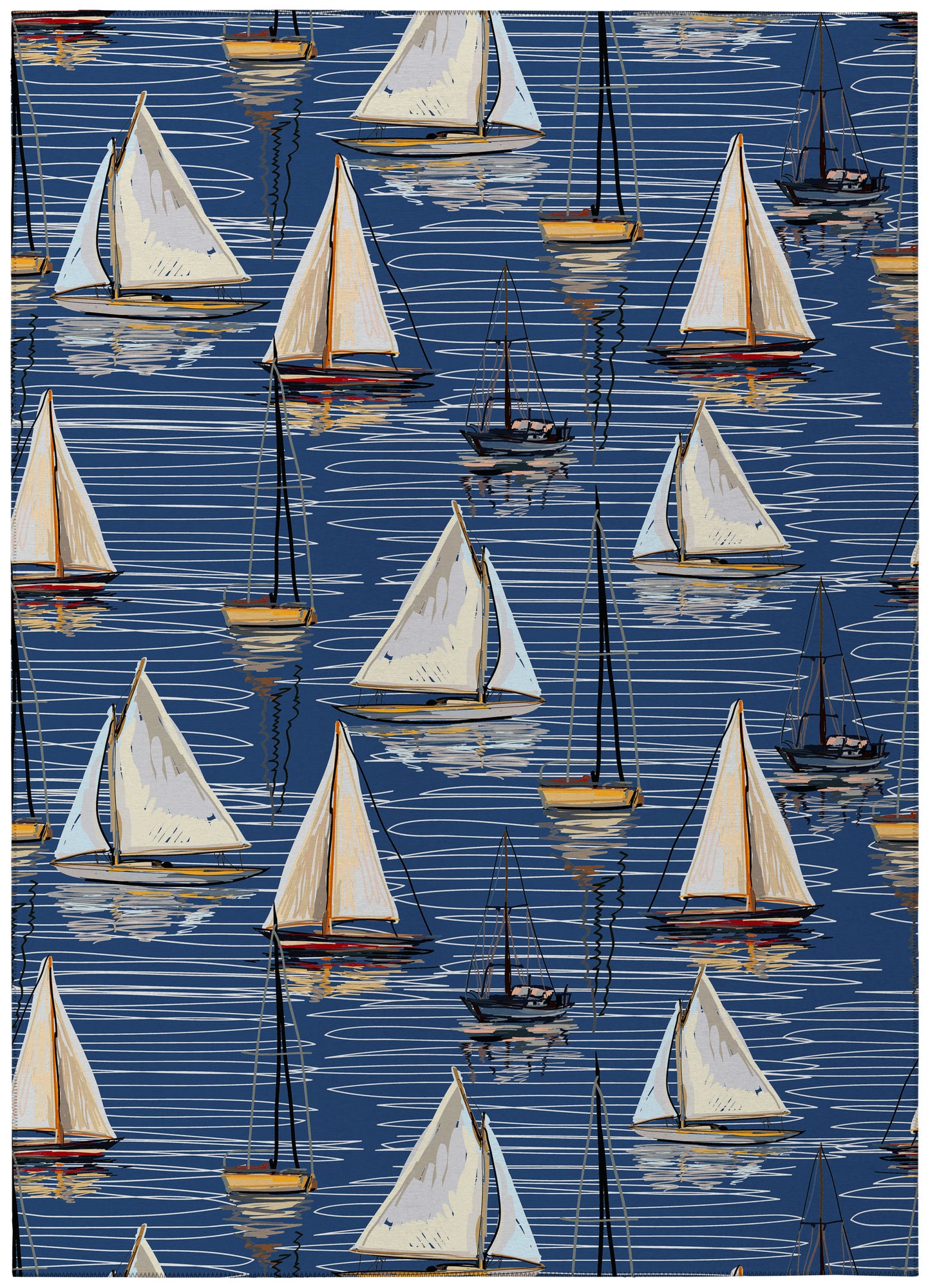 Indoor/Outdoor Harbor HA8 Navy Washable 10' x 14' Rug