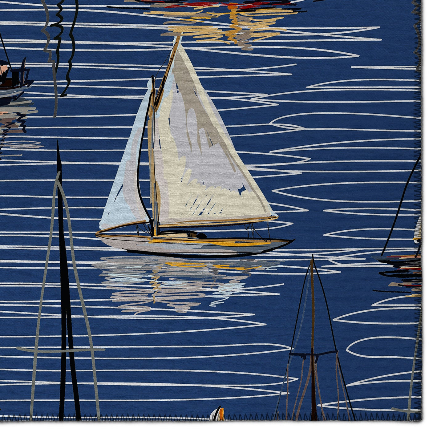 Indoor/Outdoor Harbor HA8 Navy Washable 10' x 14' Rug