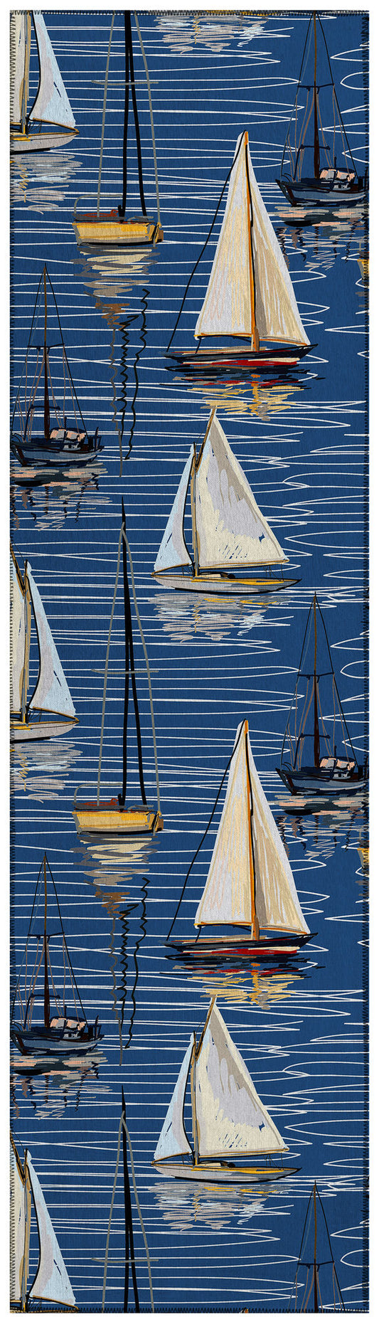 Indoor/Outdoor Harbor HA8 Navy Washable 2'3" x 7'6" Runner Rug