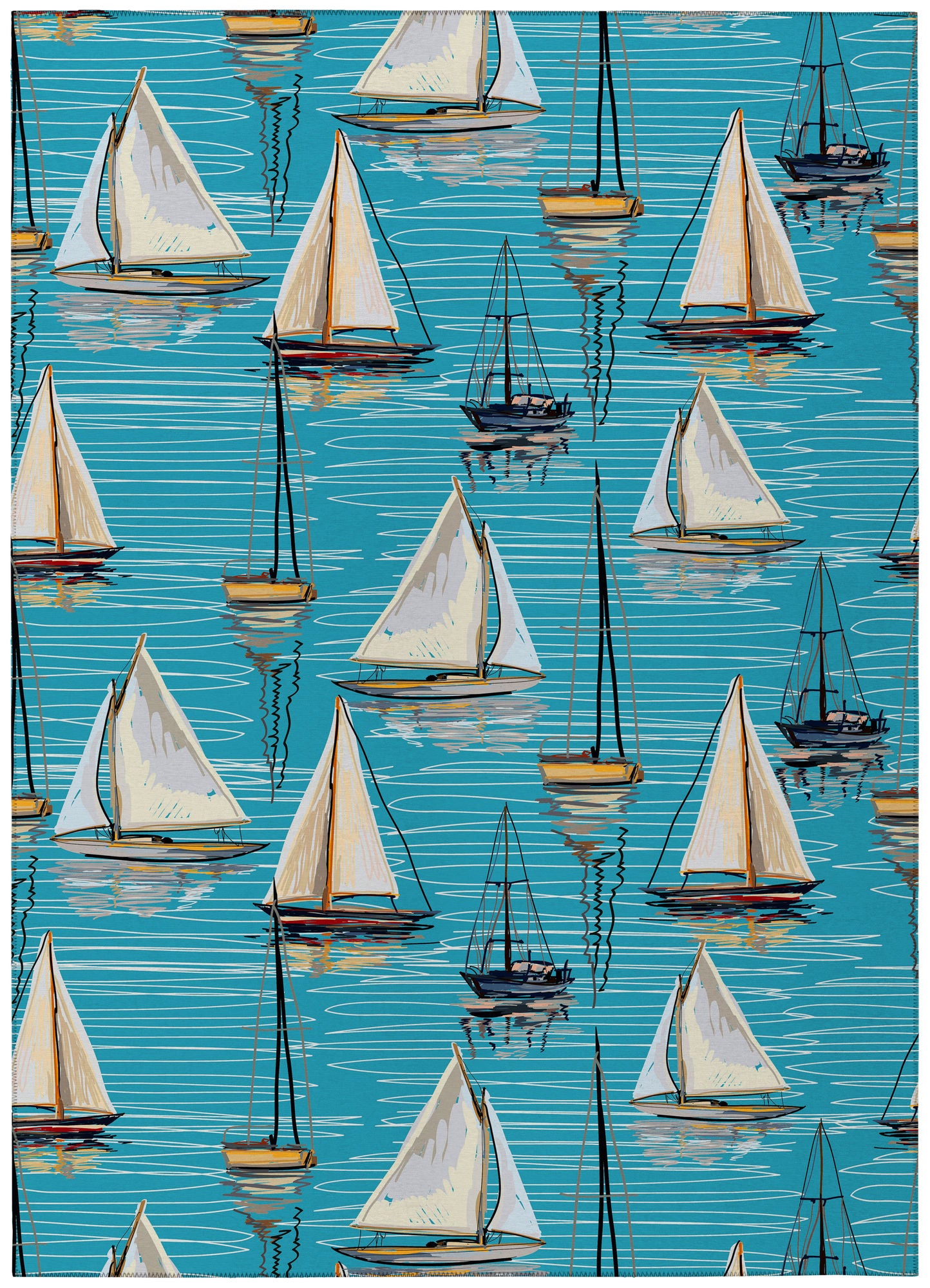 Indoor/Outdoor Harbor HA8 Sky Washable 5' x 7'6" Rug