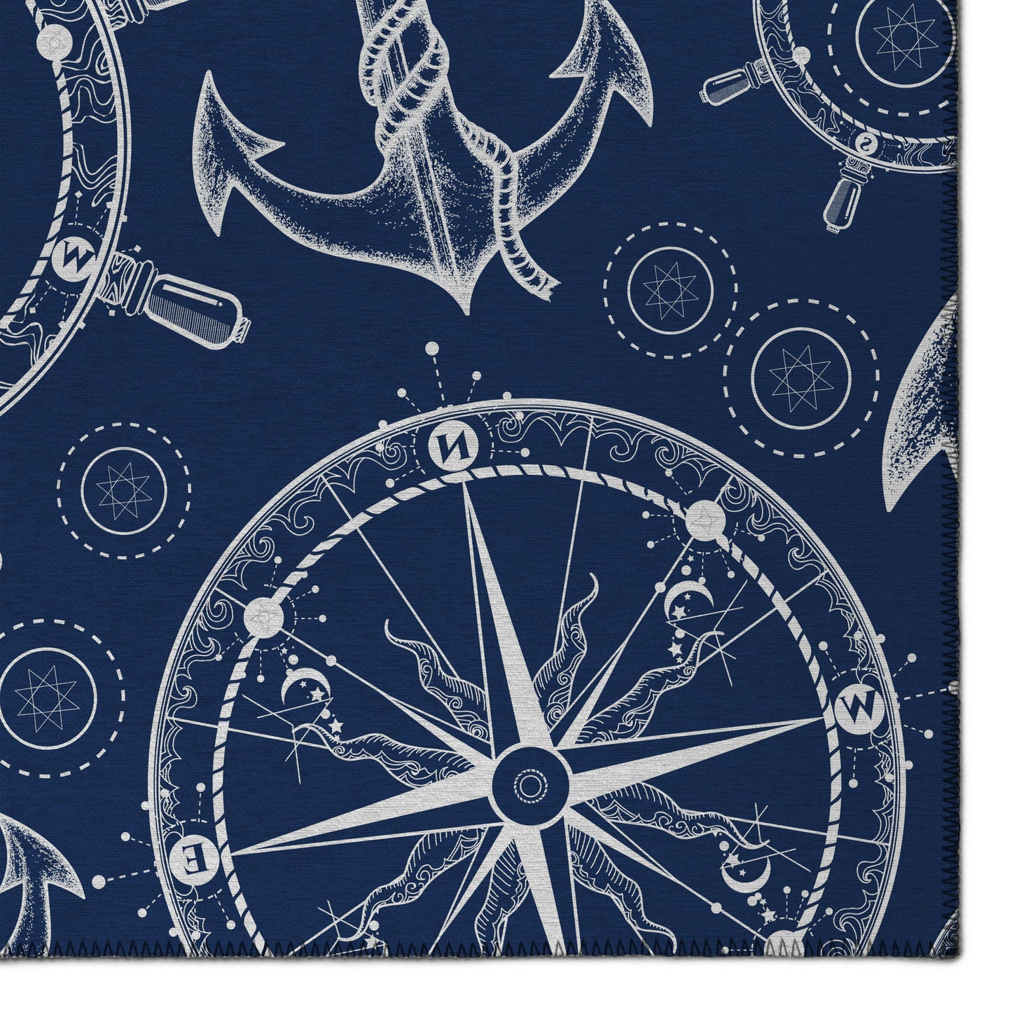 Indoor/Outdoor Harbor HA9 Navy Washable 2'3" x 7'6" Runner Rug