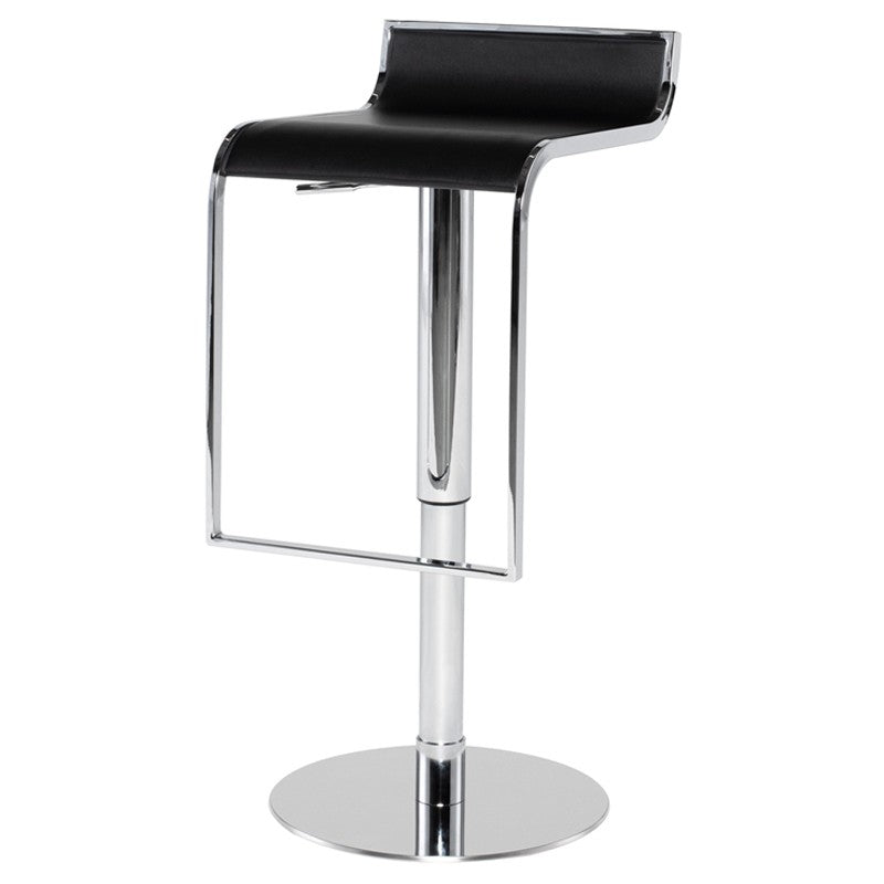 Alexander Black Leather Adjustable Stool