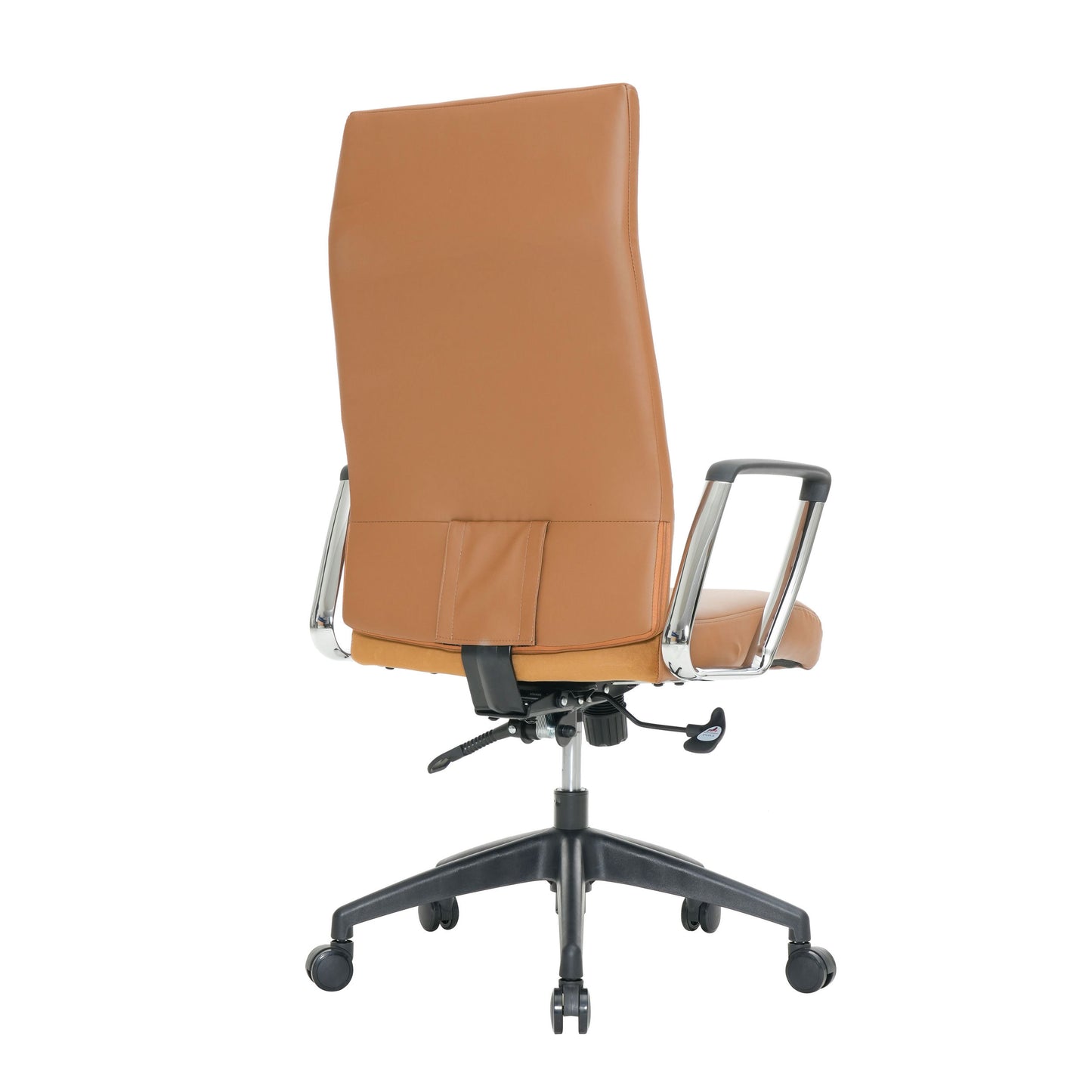 LeisureMod Hilton Modern High-Back Leather Office Chair, Brown