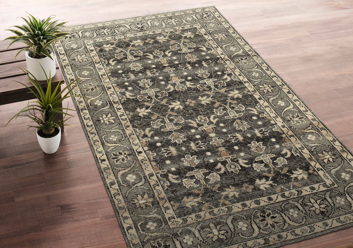 Kaleen Herrera Collection Charcoal Gray Runner 2'6" x 12'