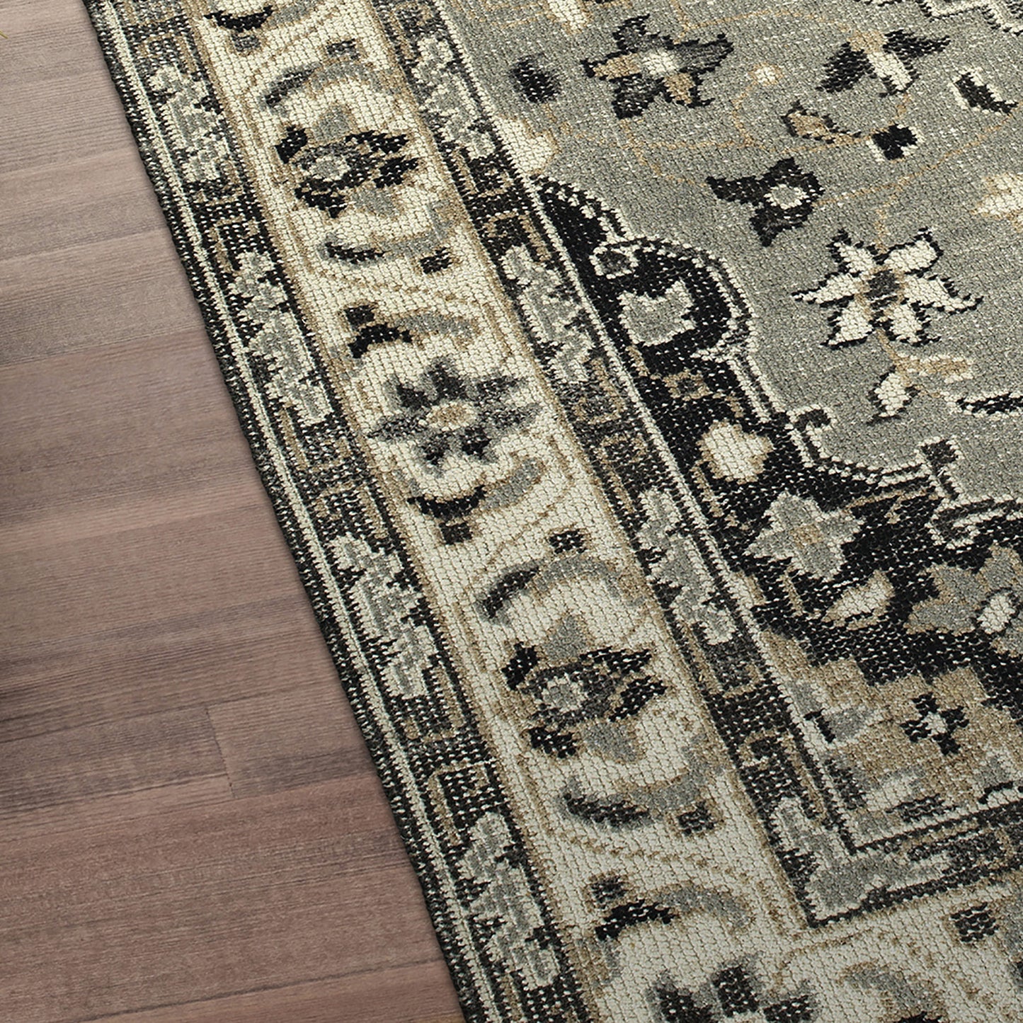 Kaleen Herrera Collection Gray Charcoal Area Rug 9' x 12'