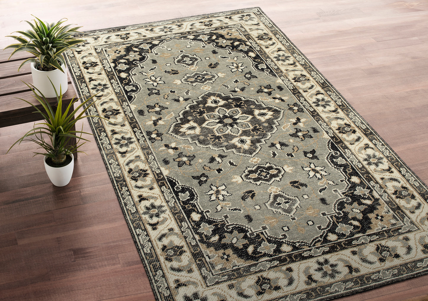 Kaleen Herrera Collection Gray Charcoal Area Rug 9' x 12'