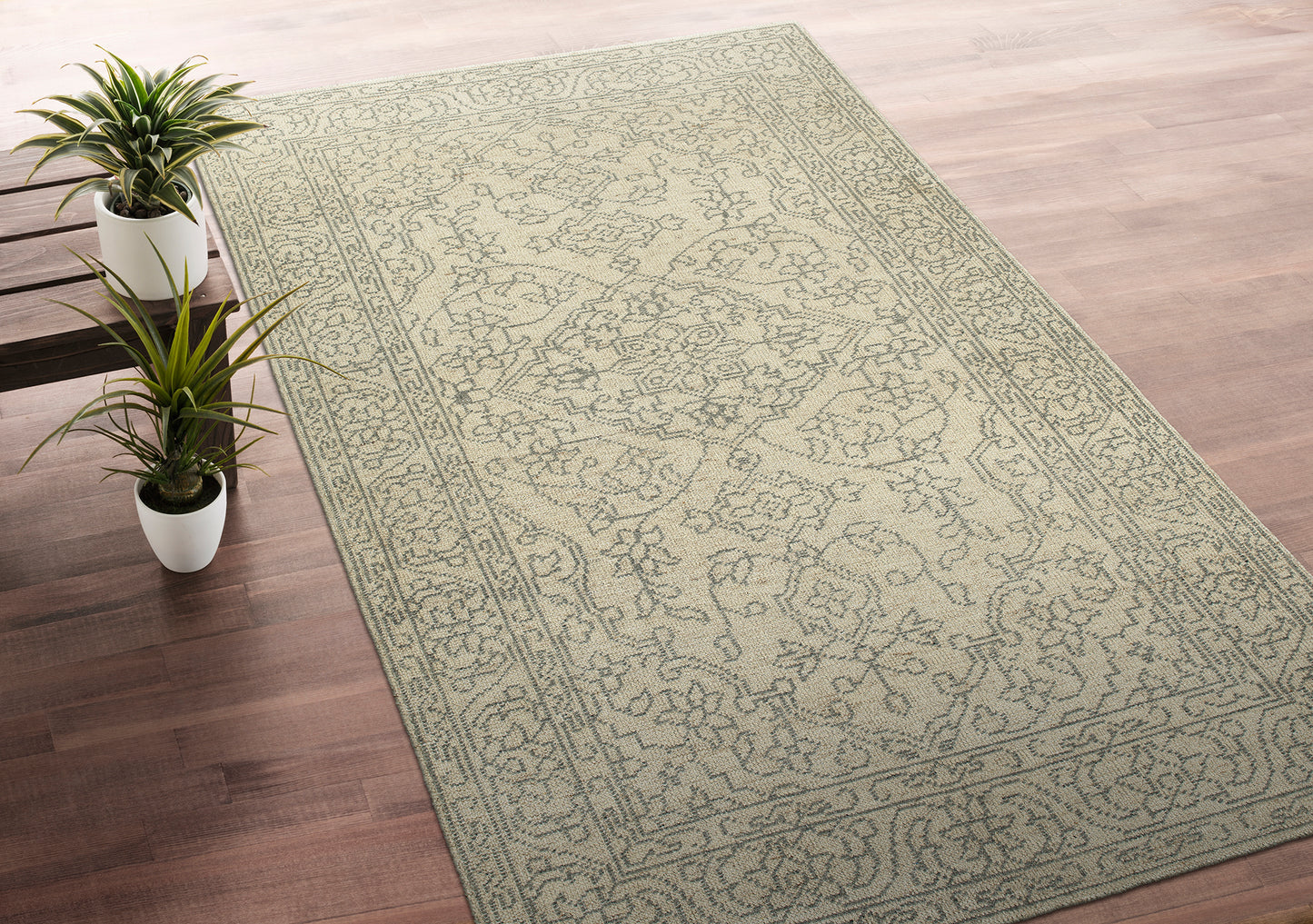 Kaleen Herrera Collection Light Linen Area Rug 8' x 10'