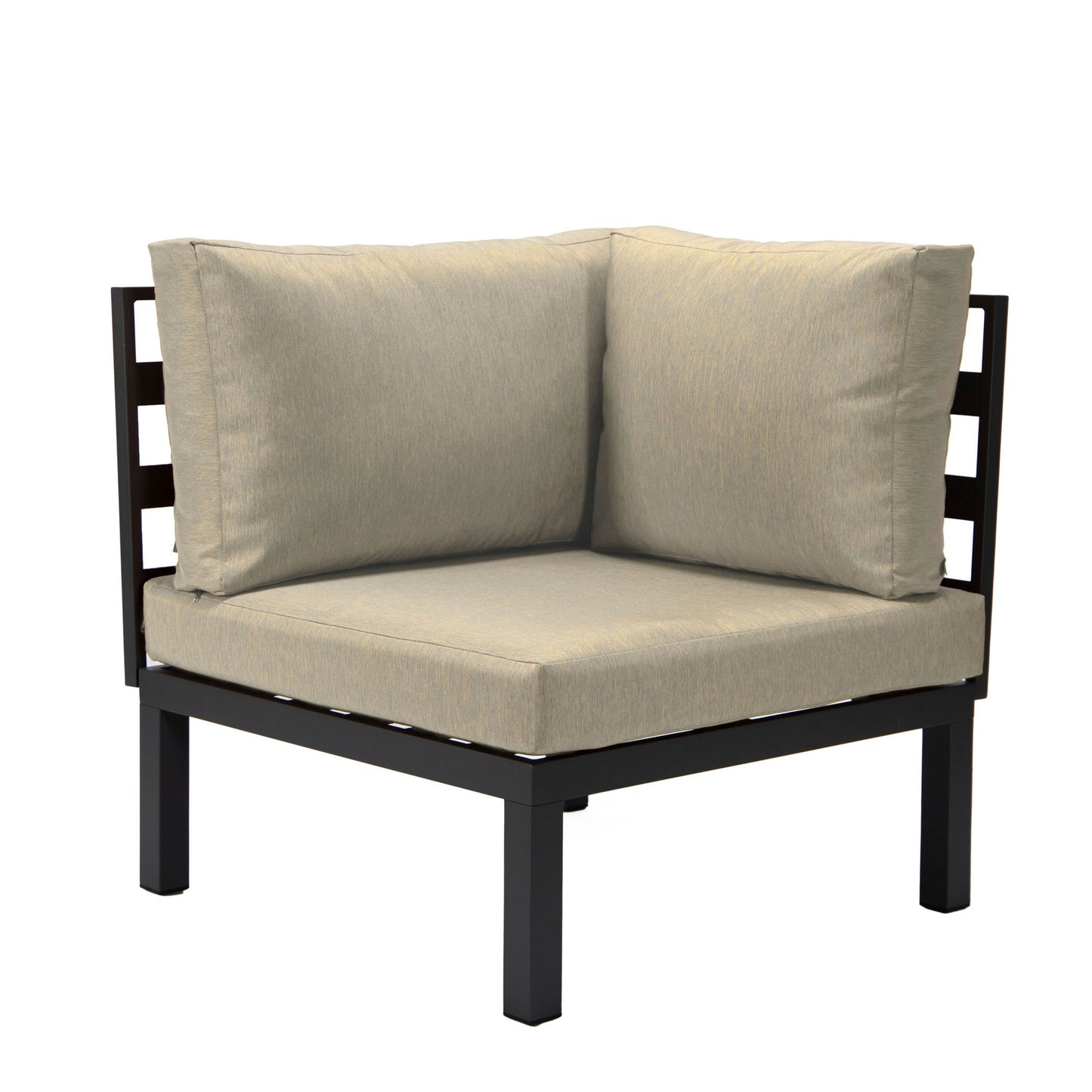 LeisureMod Hamilton 6-Piece Patio Conversation Set With Cushions - Beige