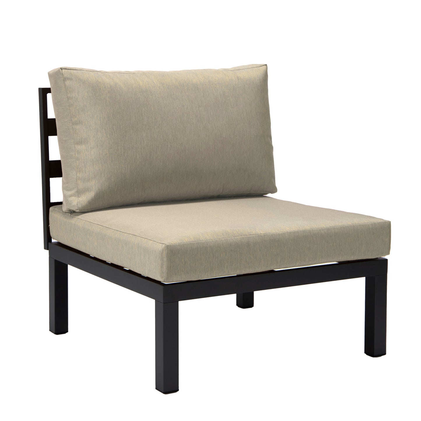 LeisureMod Hamilton 6-Piece Patio Conversation Set With Cushions - Beige