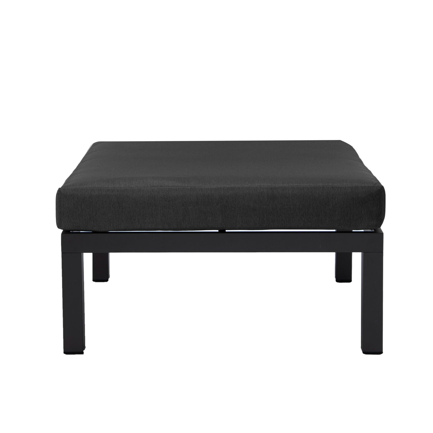 LeisureMod Hamilton 7-Piece Conversation Set With Coffee Table - Black