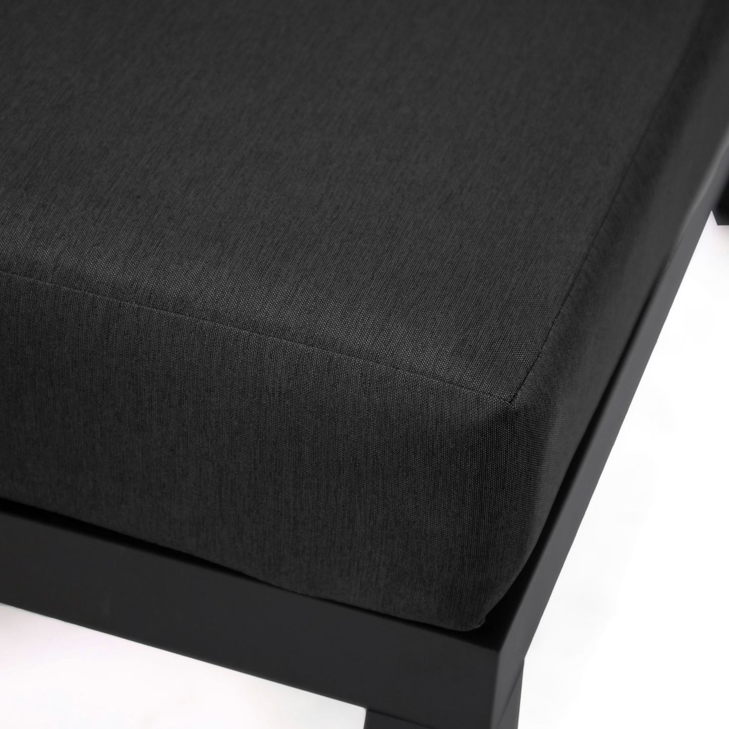 LeisureMod Hamilton 7-Piece Conversation Set With Coffee Table - Black