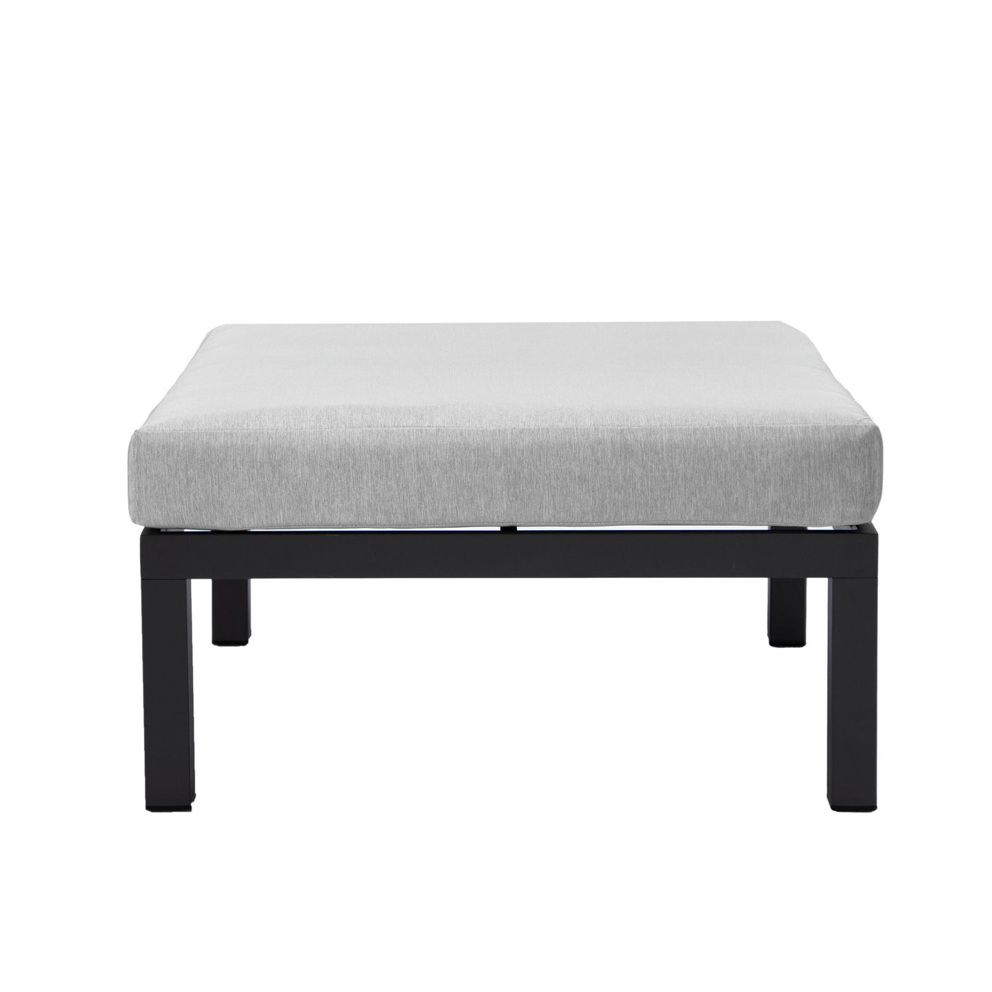 LeisureMod Hamilton 7-Piece Conversation Set With Coffee Table & Cushions - Grey