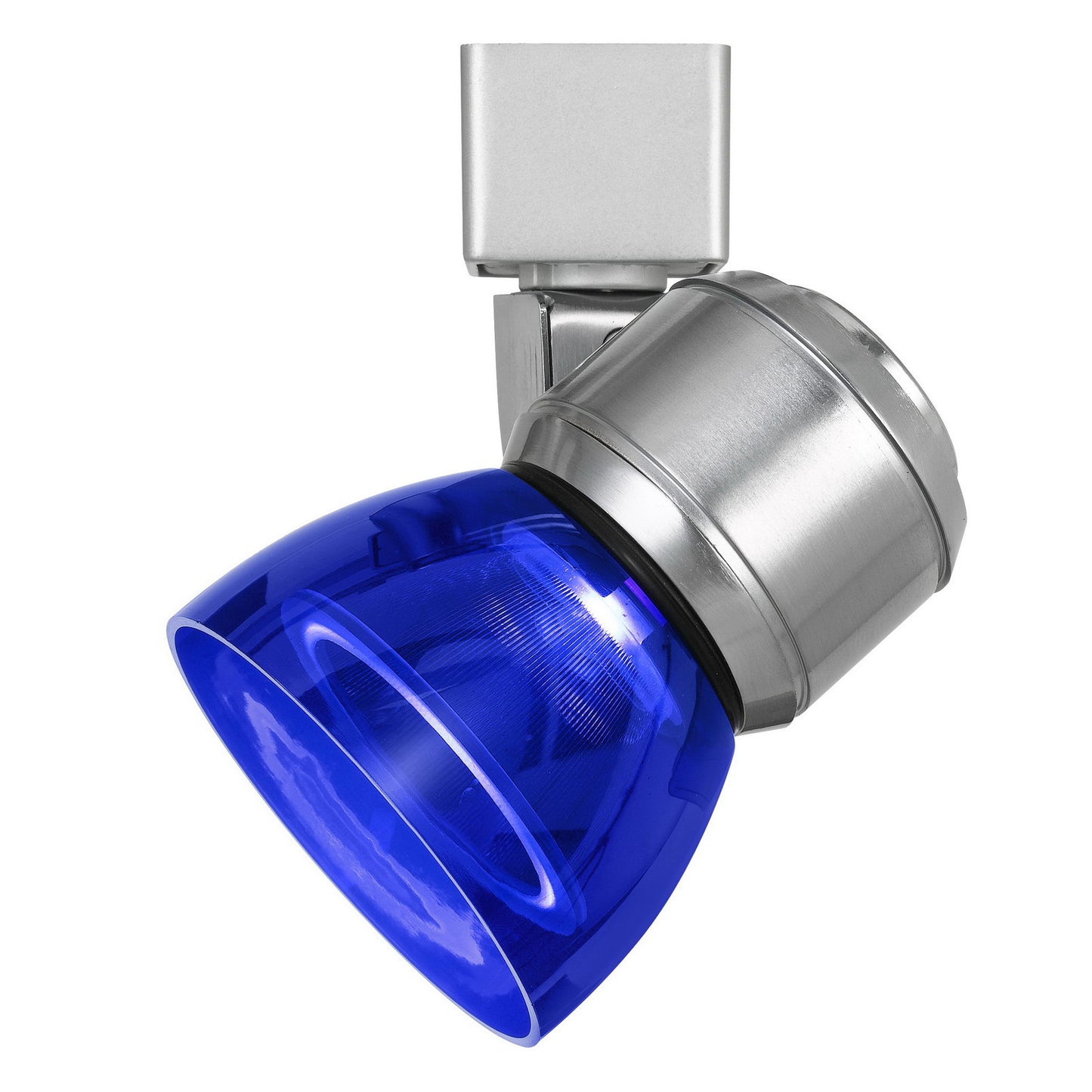 Brushed steel/polycarbonate Led track fixture - Track heads, HT-888BS-BLUCLR