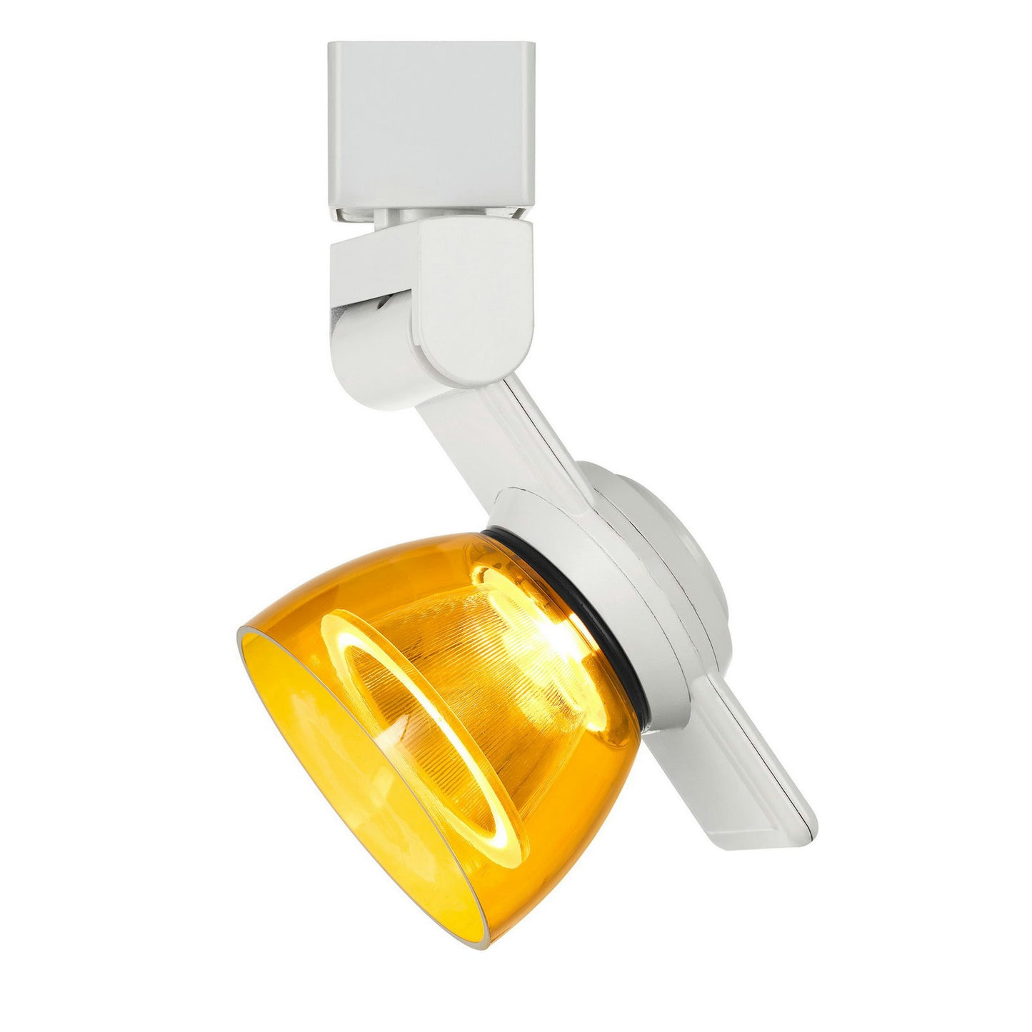 White Metal/polycarbonate Led track fixture - Track heads, HT-999WH-AMBCLR