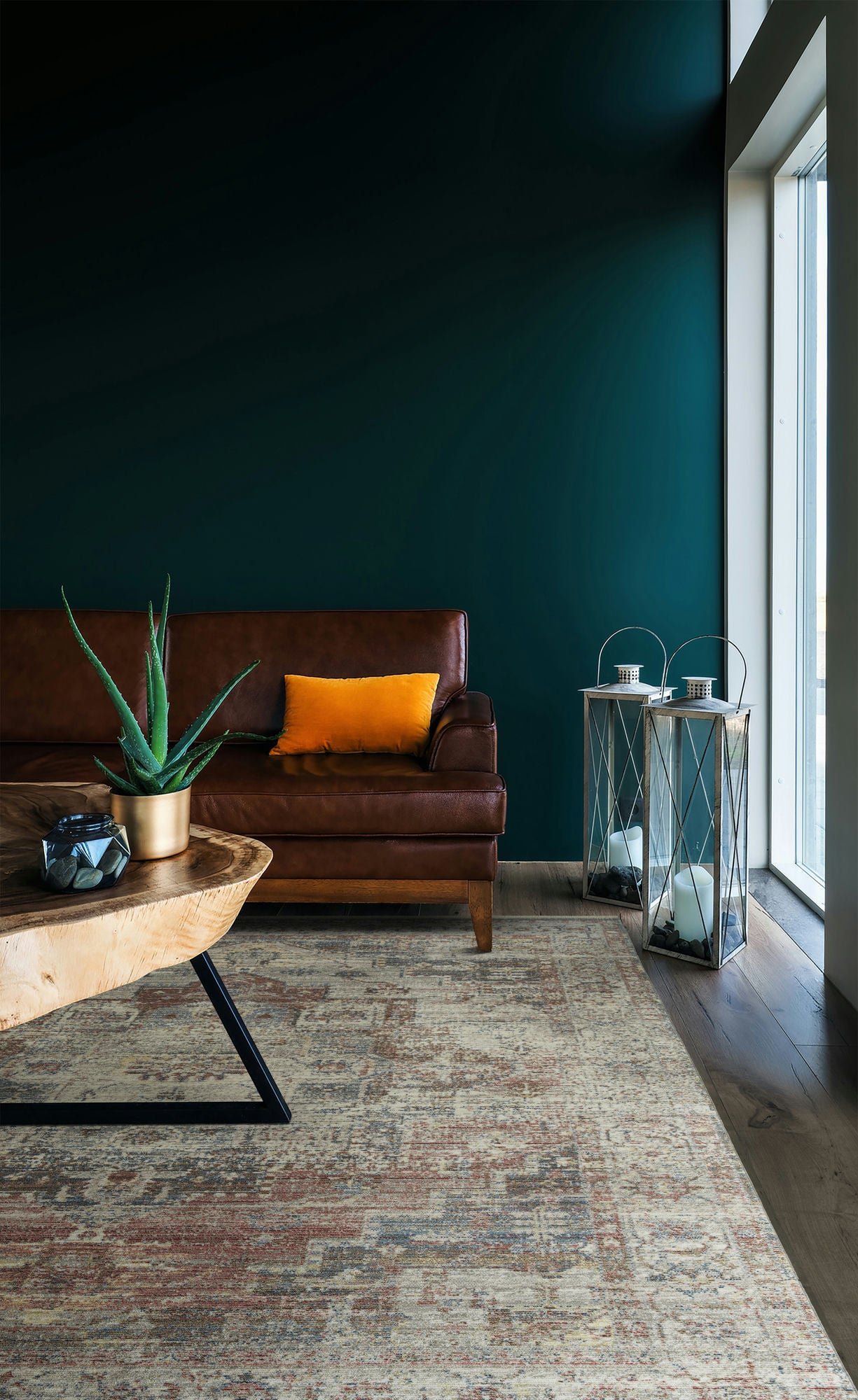 Kaleen Rila Collection Light Rose Area Rug 7'10" x 10'10"