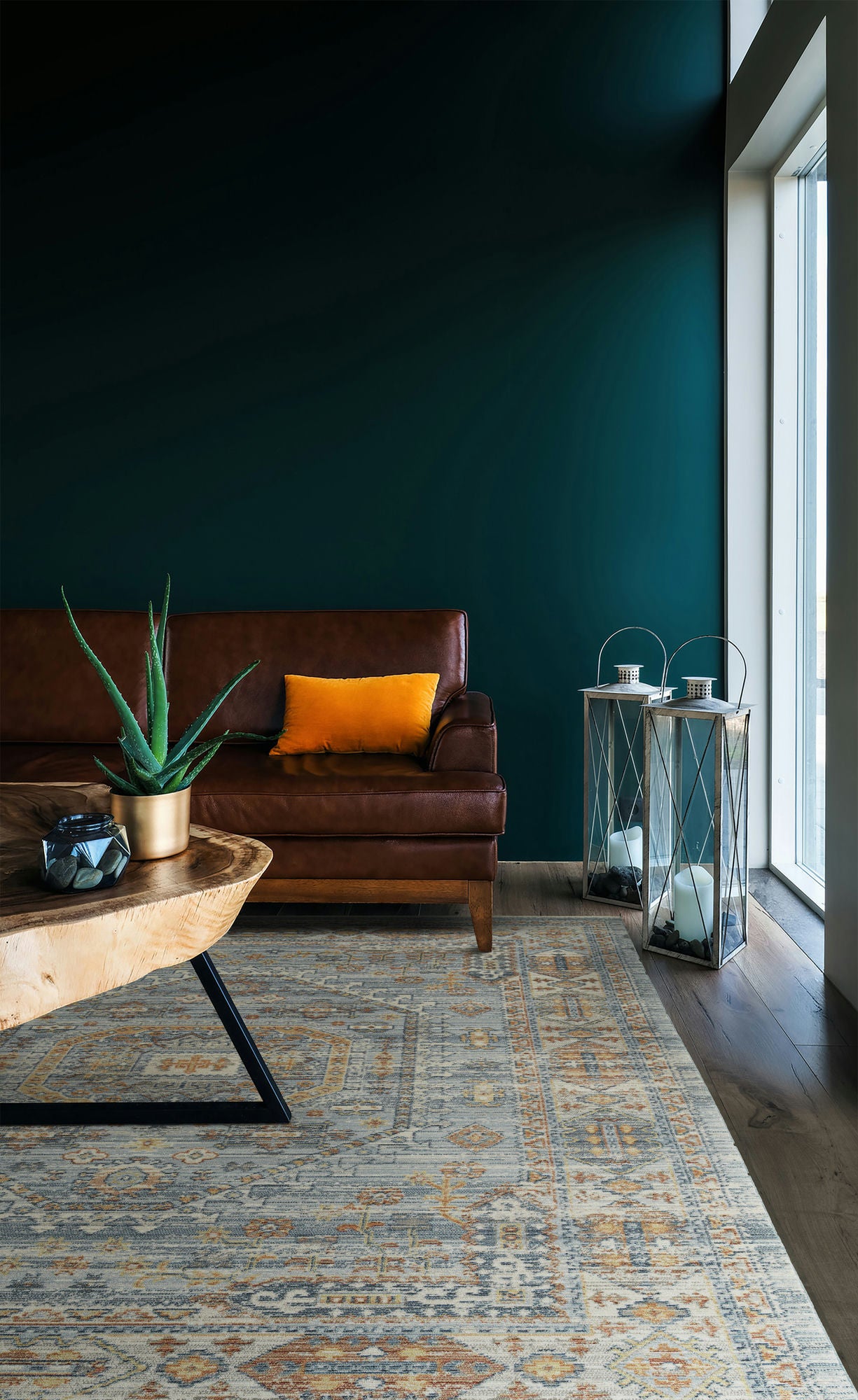 Kaleen Rila Collection Blue Silver Area Rug 3'11" x 5'3"