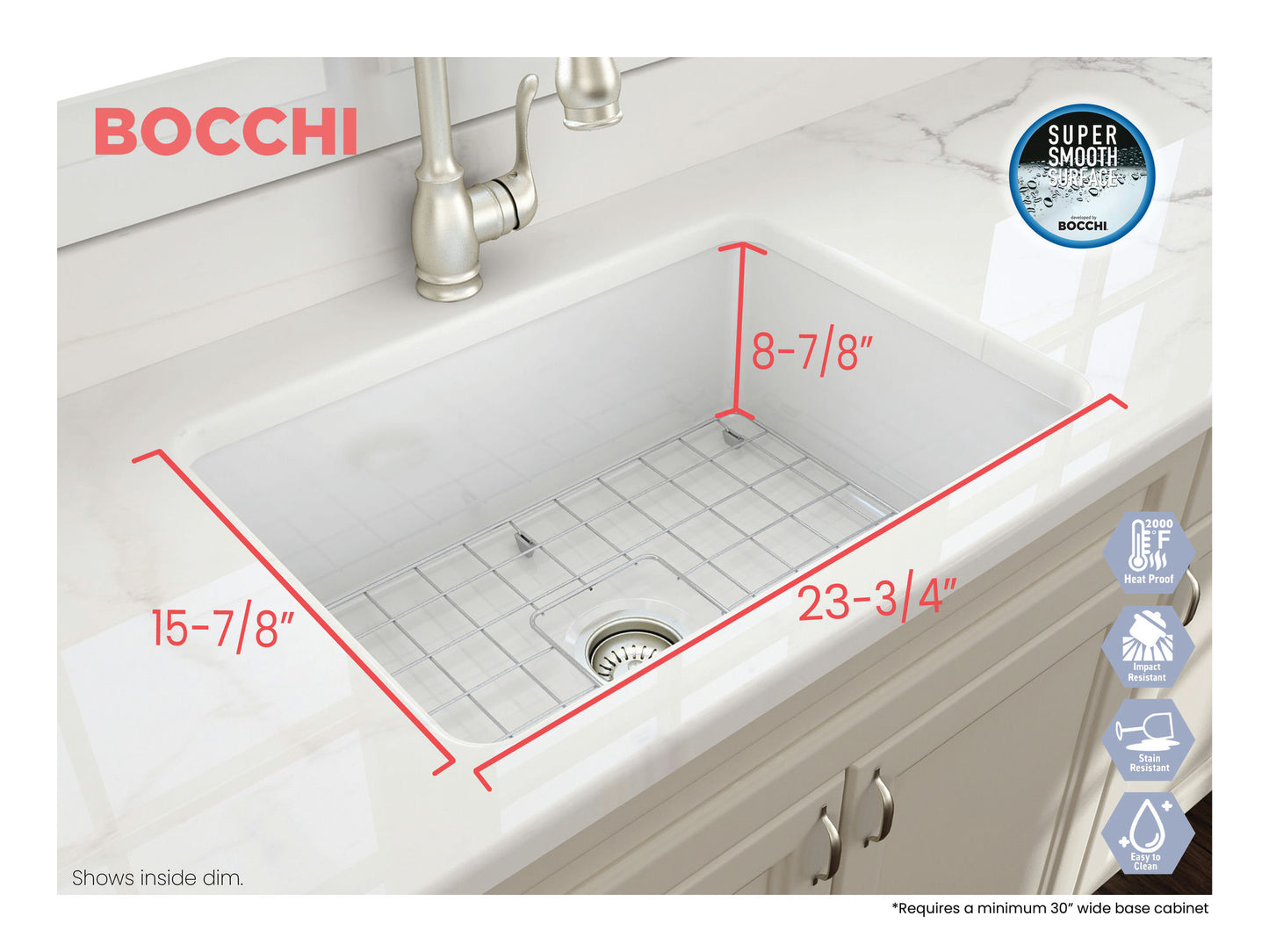 Sotto Dual-mount Fireclay 27" Single Bowl Kitchen Sink in White
