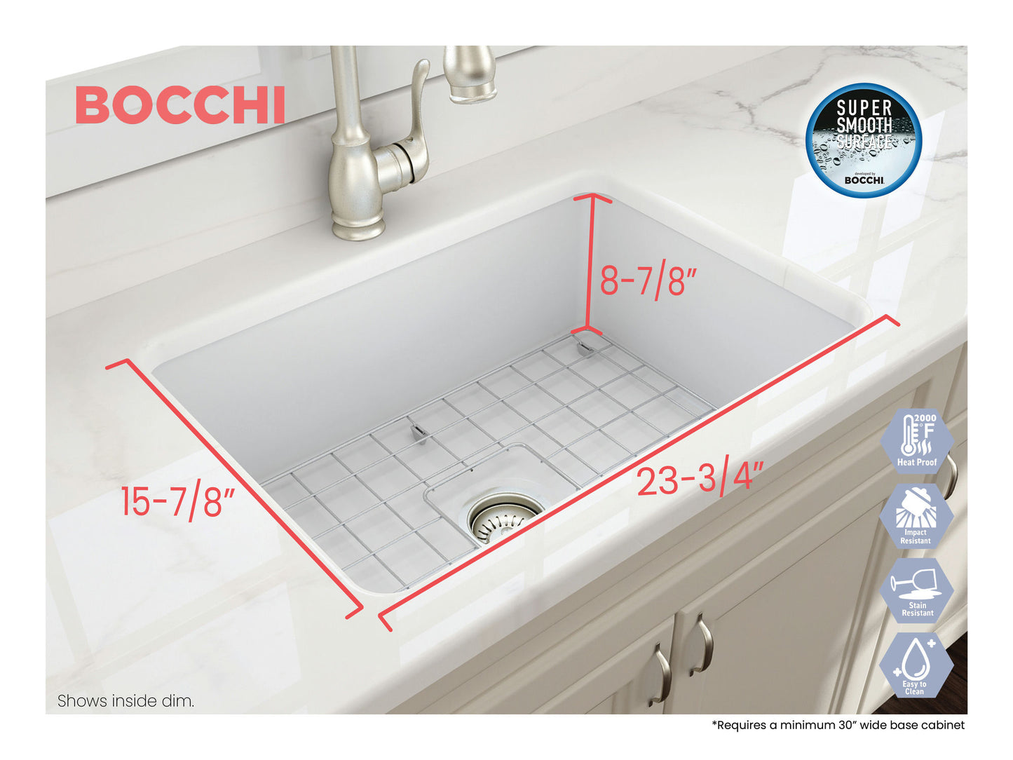 Sotto Dual-mount Fireclay 27" Single Bowl Kitchen Sink in Matte White