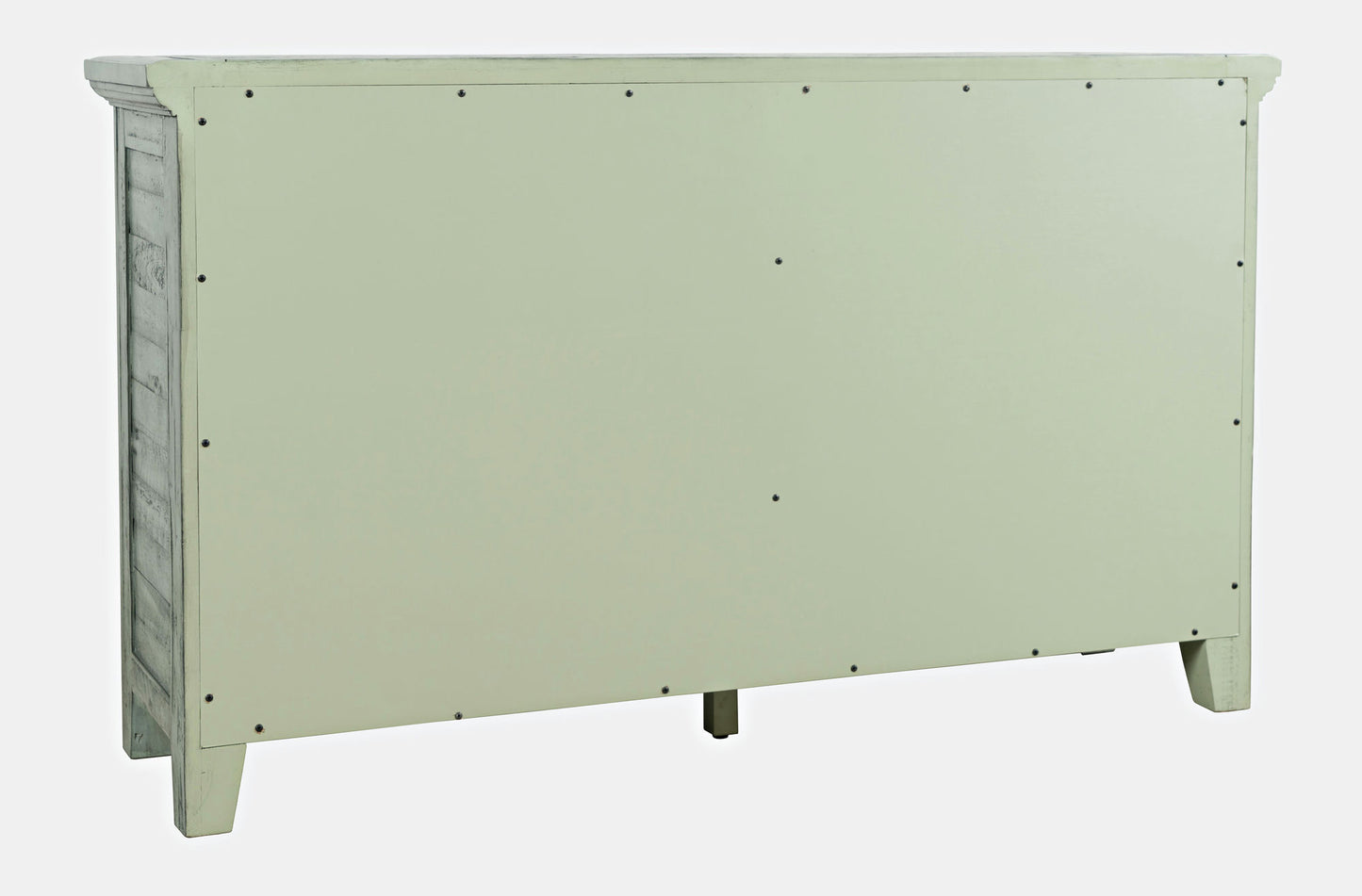 Rustic Shores 54" Coastal Distressed Acacia Four-Door Credenza Cabinet - Blue