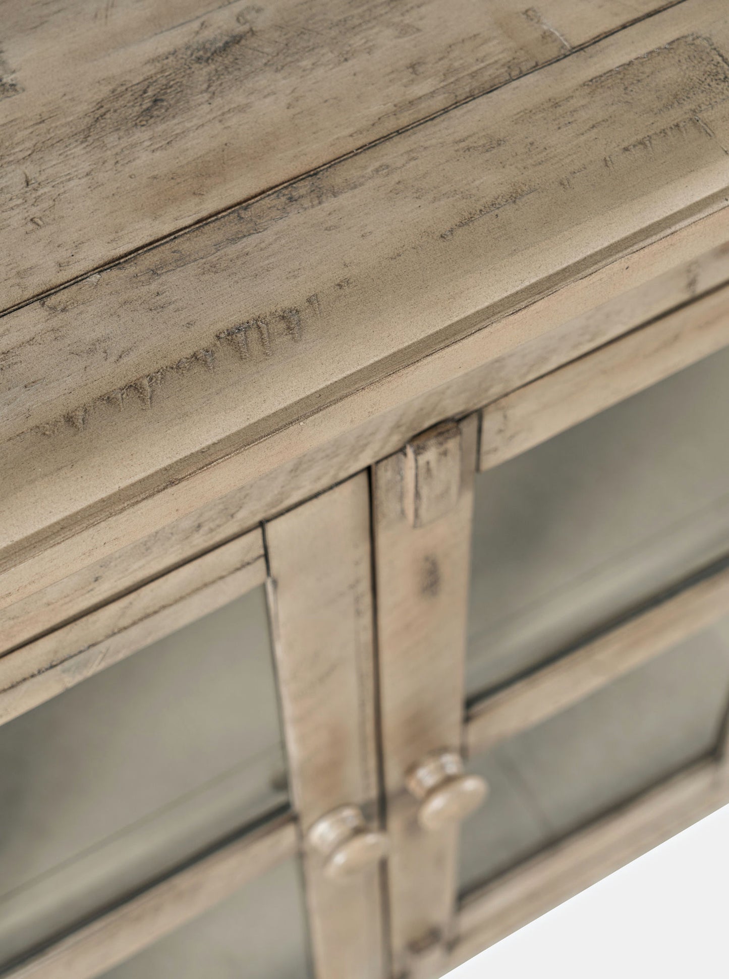 Rustic Shores 54" Coastal Distressed Acacia Four-Door Credenza Cabinet - Brown