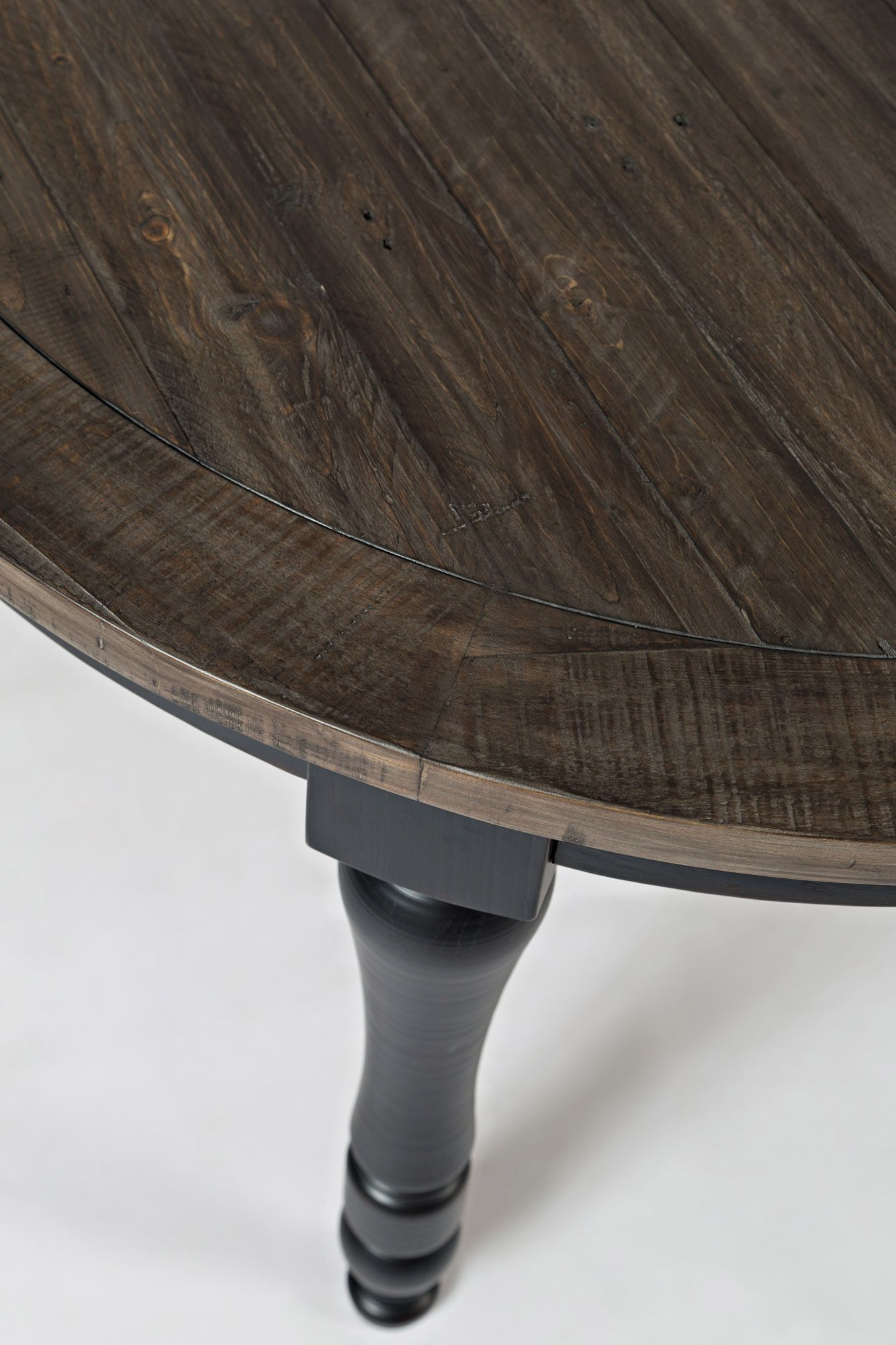 Madison County Reclaimed Pine 66" Oval Farmhouse 7-Piece Dining Set - Black