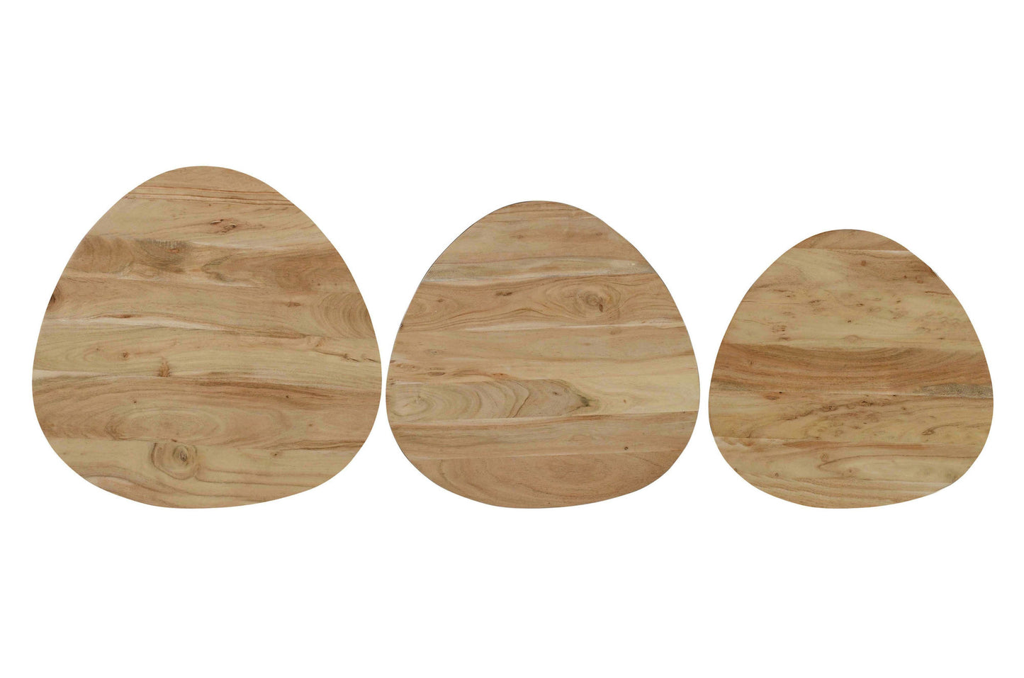 Reeves Contemporary Solid Acacia Wood Nesting End Tables (Set of 3) - Natural