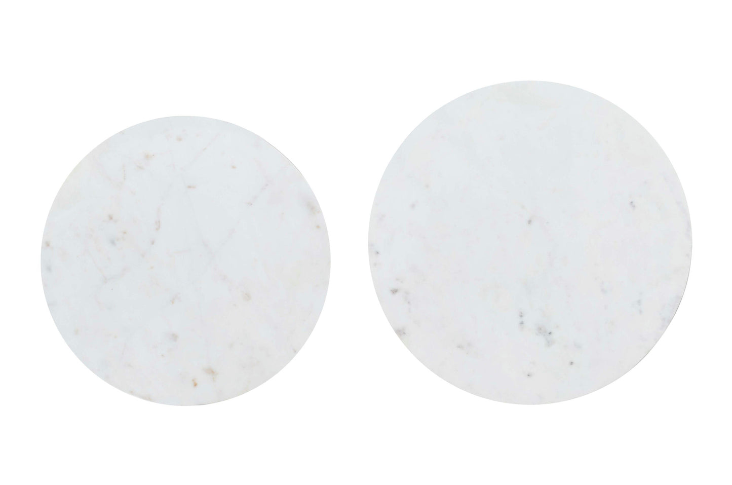 Camille Solid Marble and Iron Modern Luxury Accent Tables (Set of 2) - White