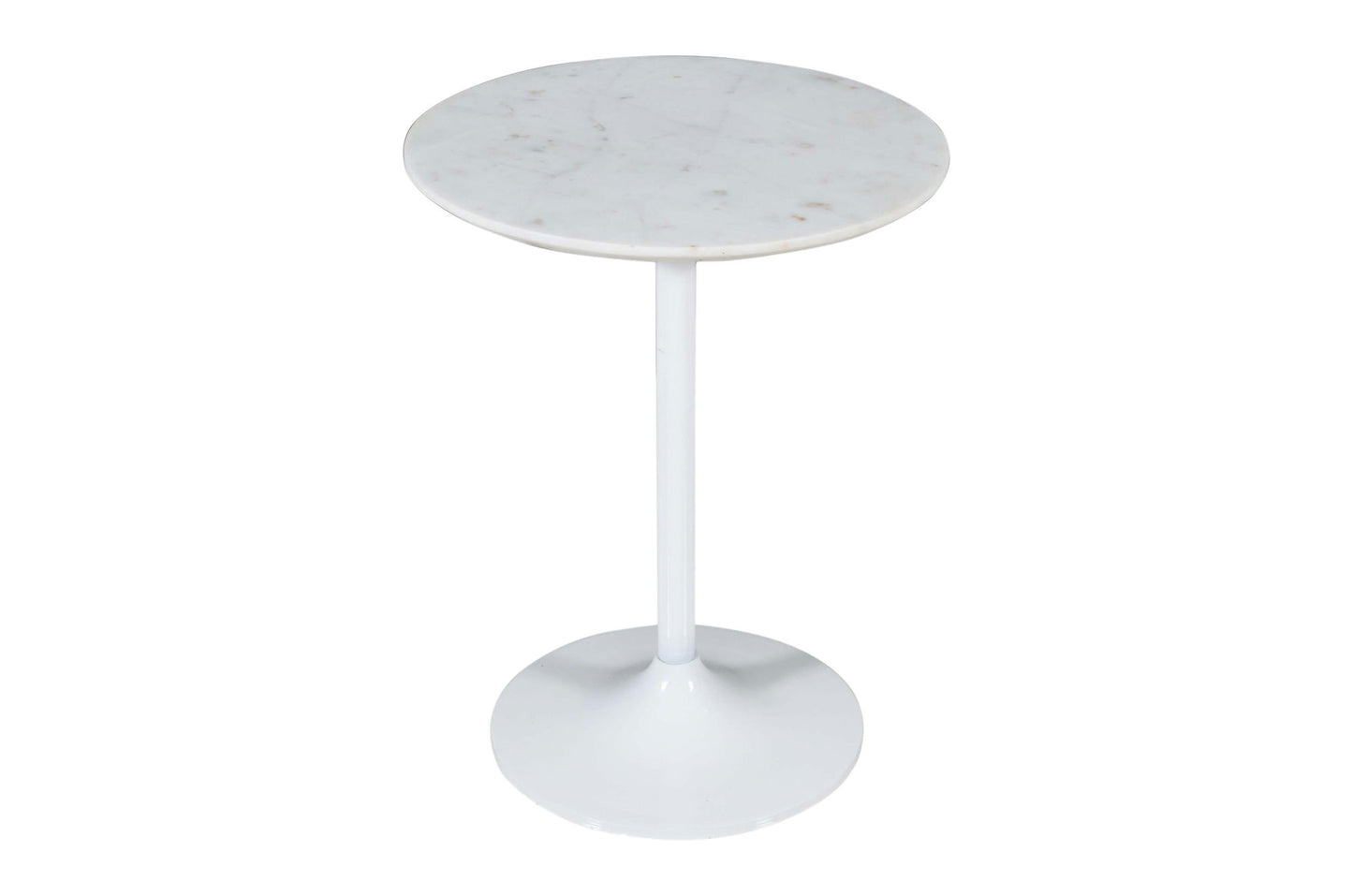 Camille Solid Marble and Iron Modern Luxury Accent Tables (Set of 2) - White