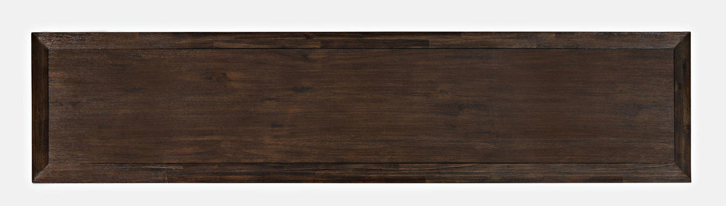 Gramercy Mid-Century Modern Chevron Four Door 79" Accent Cabinet - Dark Brown