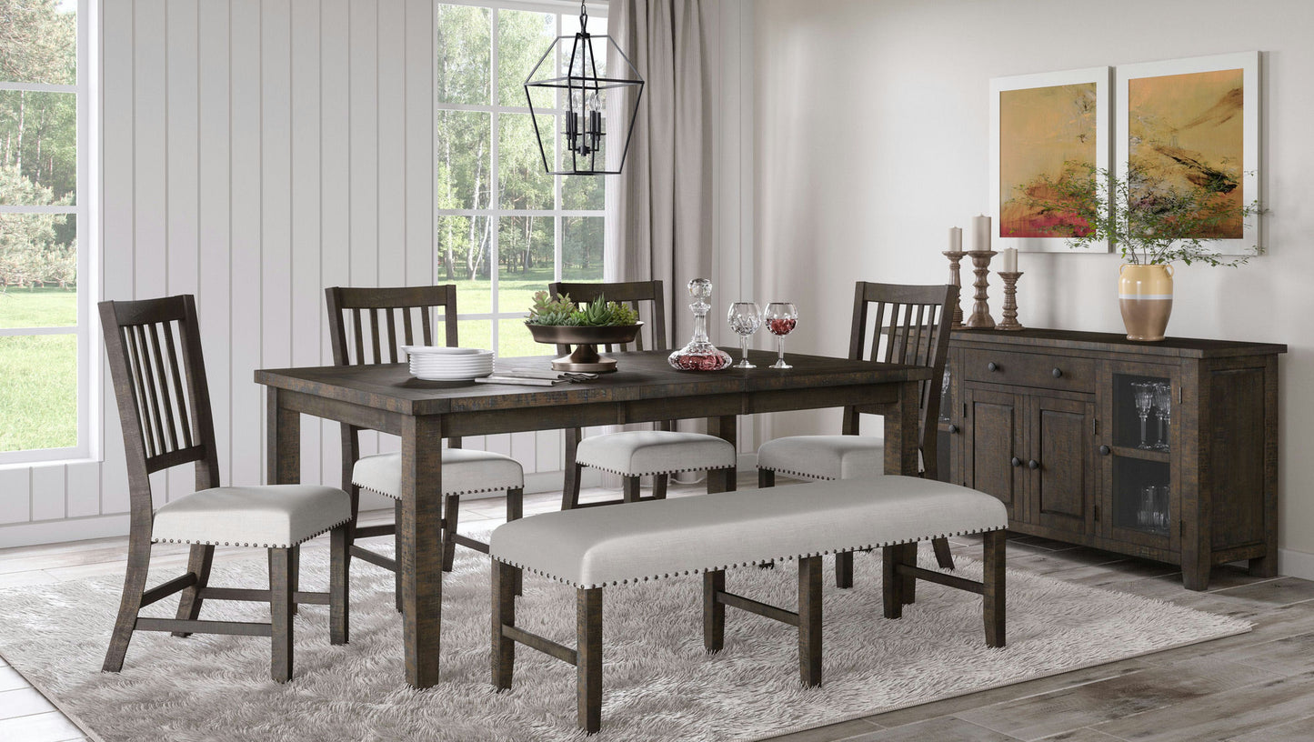 Willow Creek Rustic Distressed 78" Six-Piece Dining Set with Bench