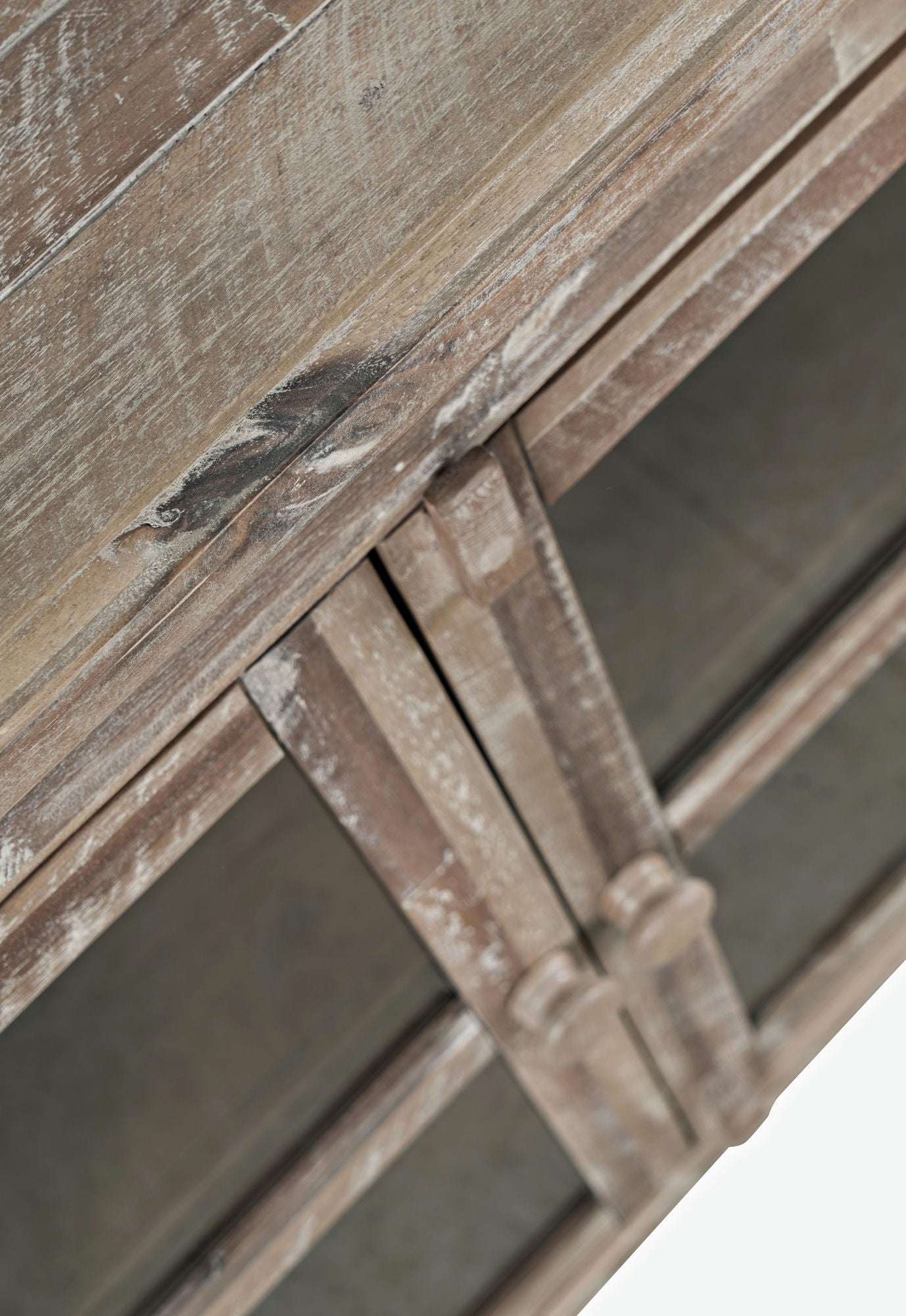 Rustic Shores 54" Coastal Distressed Acacia Four-Door Credenza Cabinet - Grey