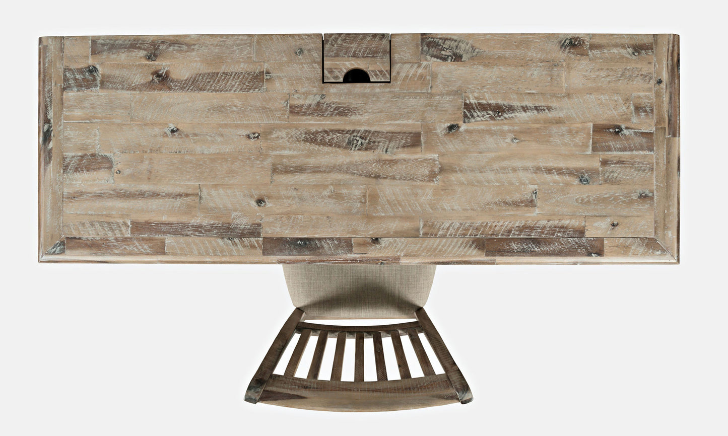 Rustic Shores Coastal Style USB Charging Desk and Chair Set - Grey Wash