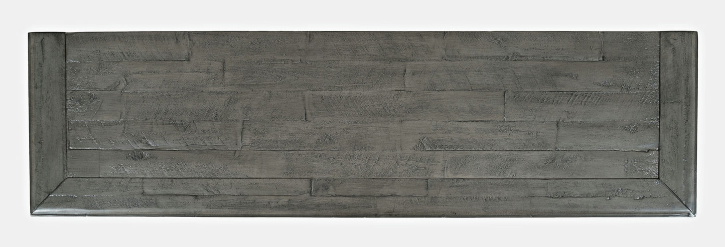 Rustic Shores 54" Coastal Distressed Acacia Four-Door Credenza Cabinet - Stone