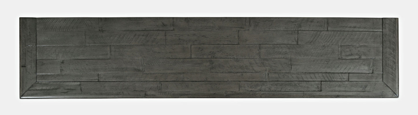 Rustic Shores 70" Coastal Distressed Acacia Six-Door Sideboard Cabinet - Stone