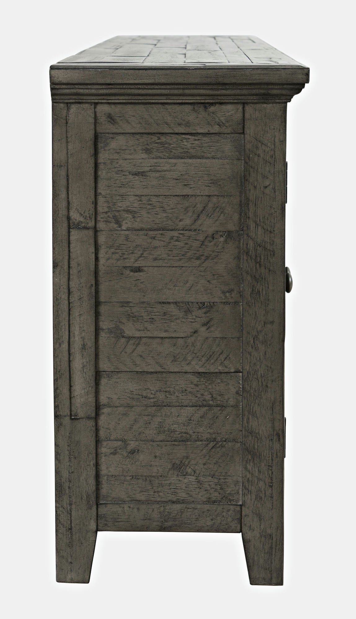 Rustic Shores 70" Coastal Distressed Acacia Six-Door Sideboard Cabinet - Stone