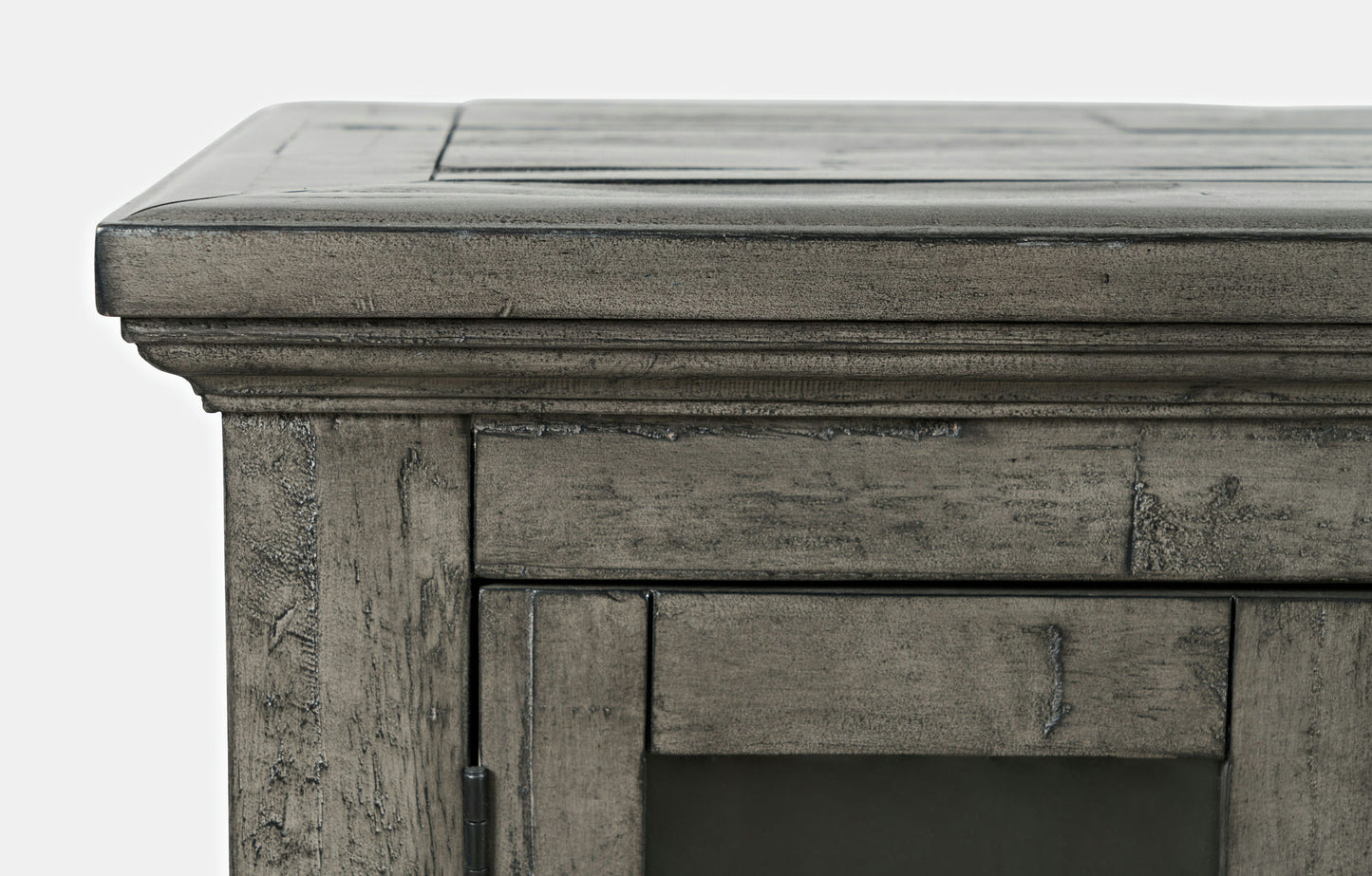 Rustic Shores 70" Coastal Distressed Acacia Six-Door Accent Cabinet - Stone