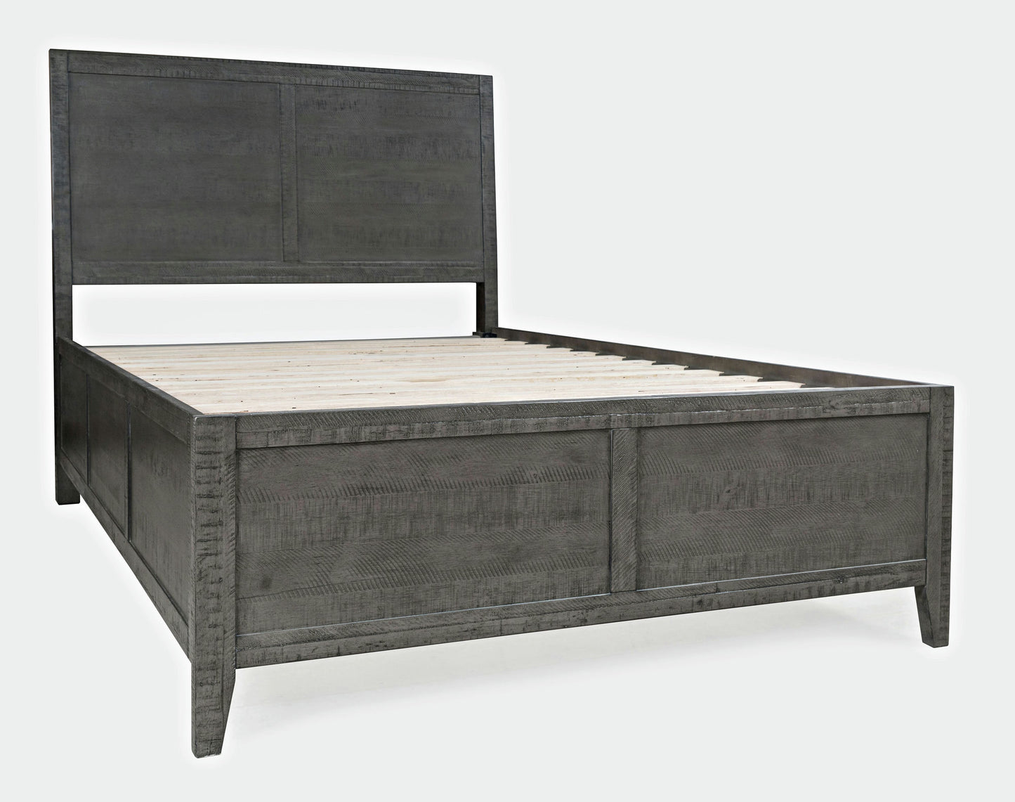 Maxton Contemporary Coastal Distressed Acacia Full Size Bed - Stone