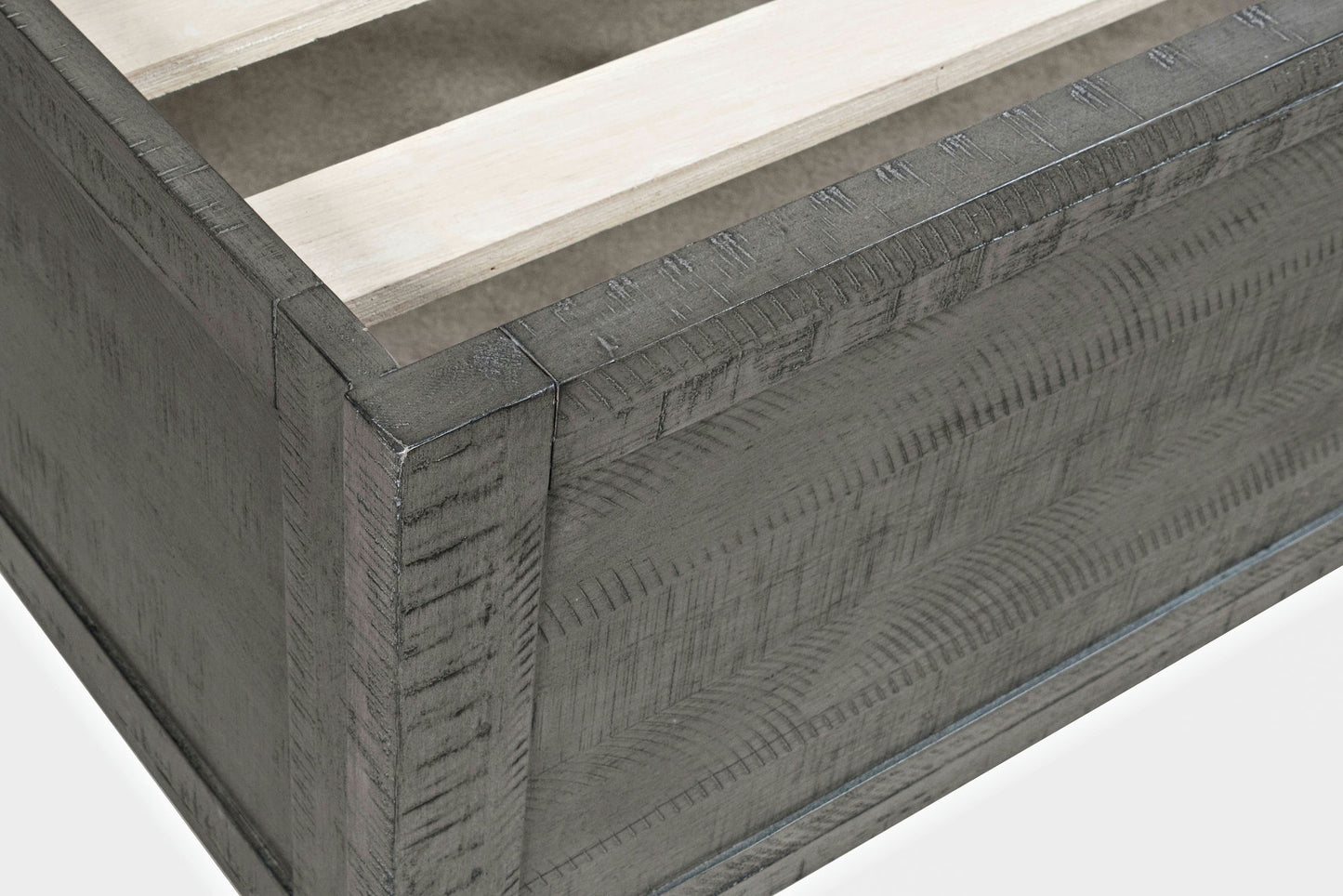 Maxton Contemporary Coastal Distressed Acacia Full Size Bed - Stone