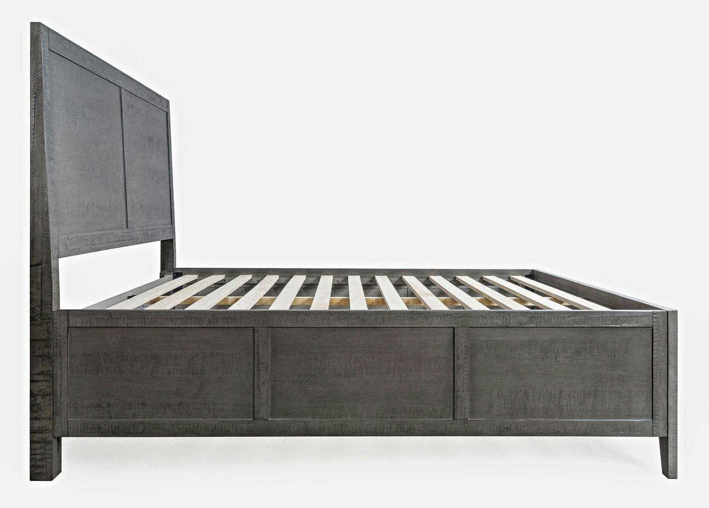 Maxton Contemporary Coastal Distressed Acacia Full Size Bed - Stone