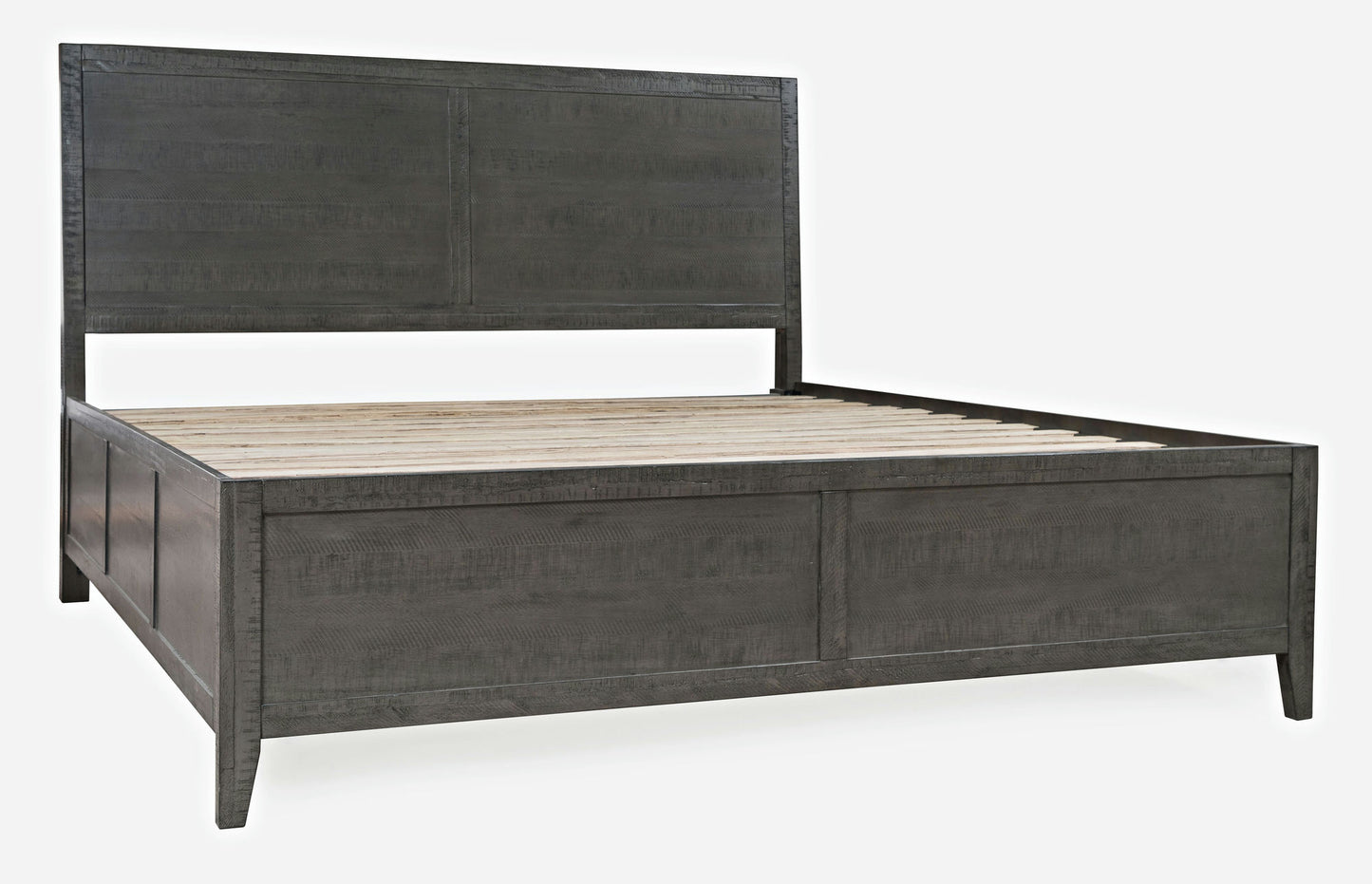Maxton Contemporary Coastal Distressed Acacia King Size Bed - Stone