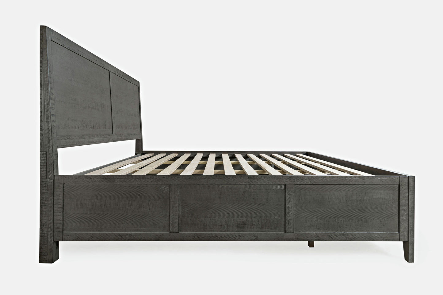 Maxton Coastal Distressed Acacia King Size Bed with Storage Drawers - Stone