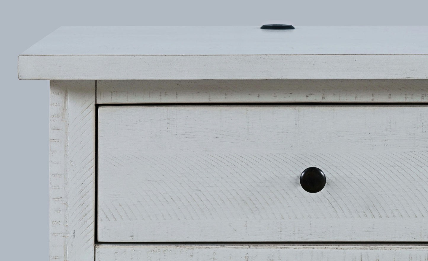 Maxton Contemporary Coastal Distressed Acacia USB Charging Nightstand - Ivory