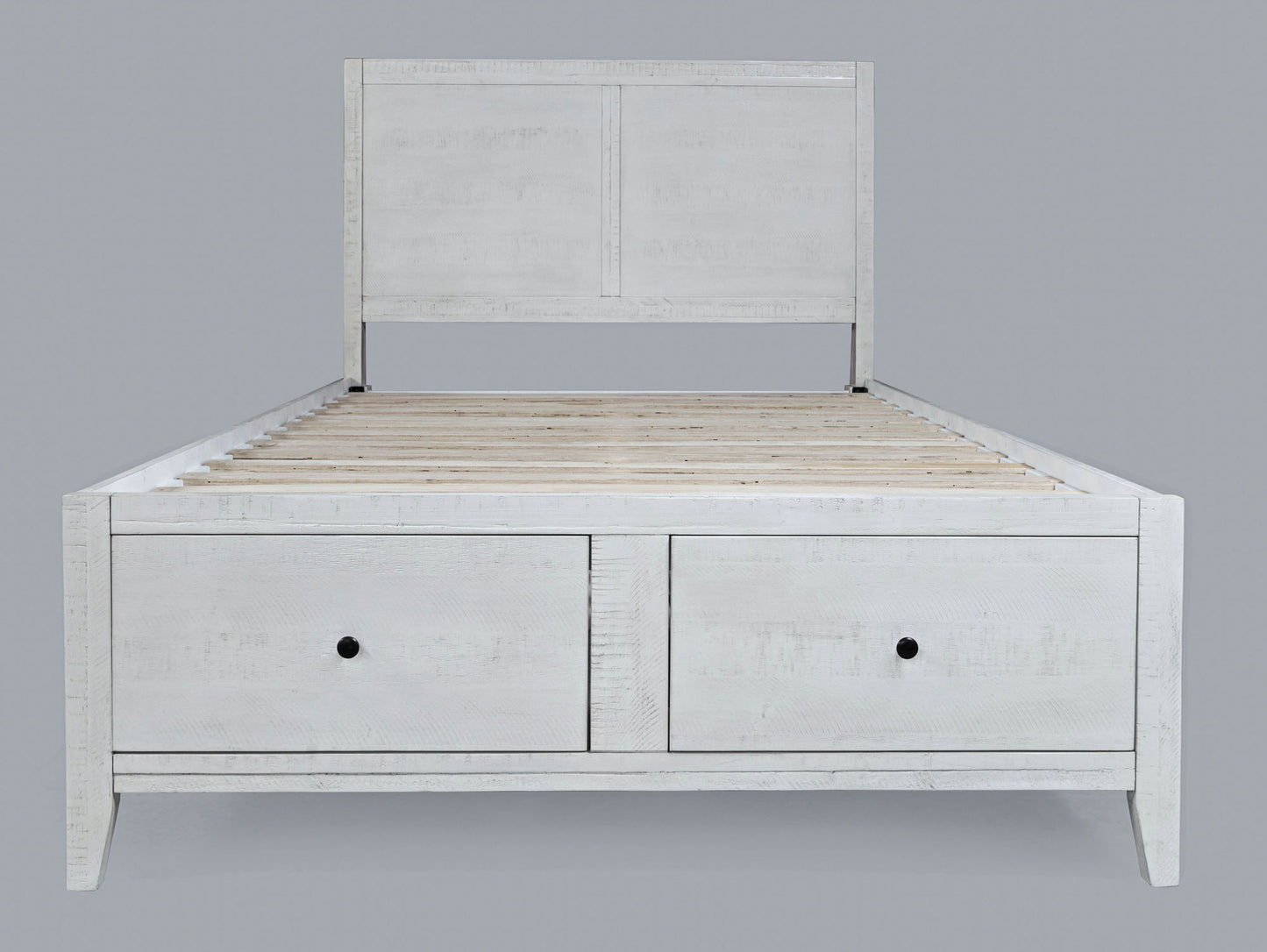 Maxton Coastal Distressed Acacia Full Size Bed with Storage Drawers - Ivory
