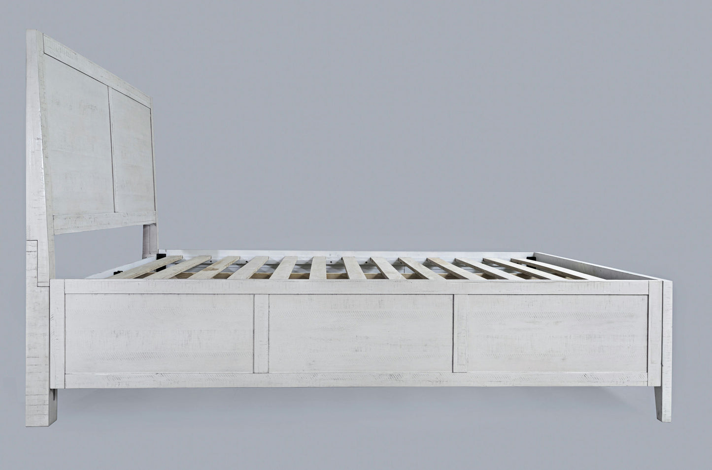 Maxton Contemporary Coastal Distressed Acacia Queen Size Bed - Ivory