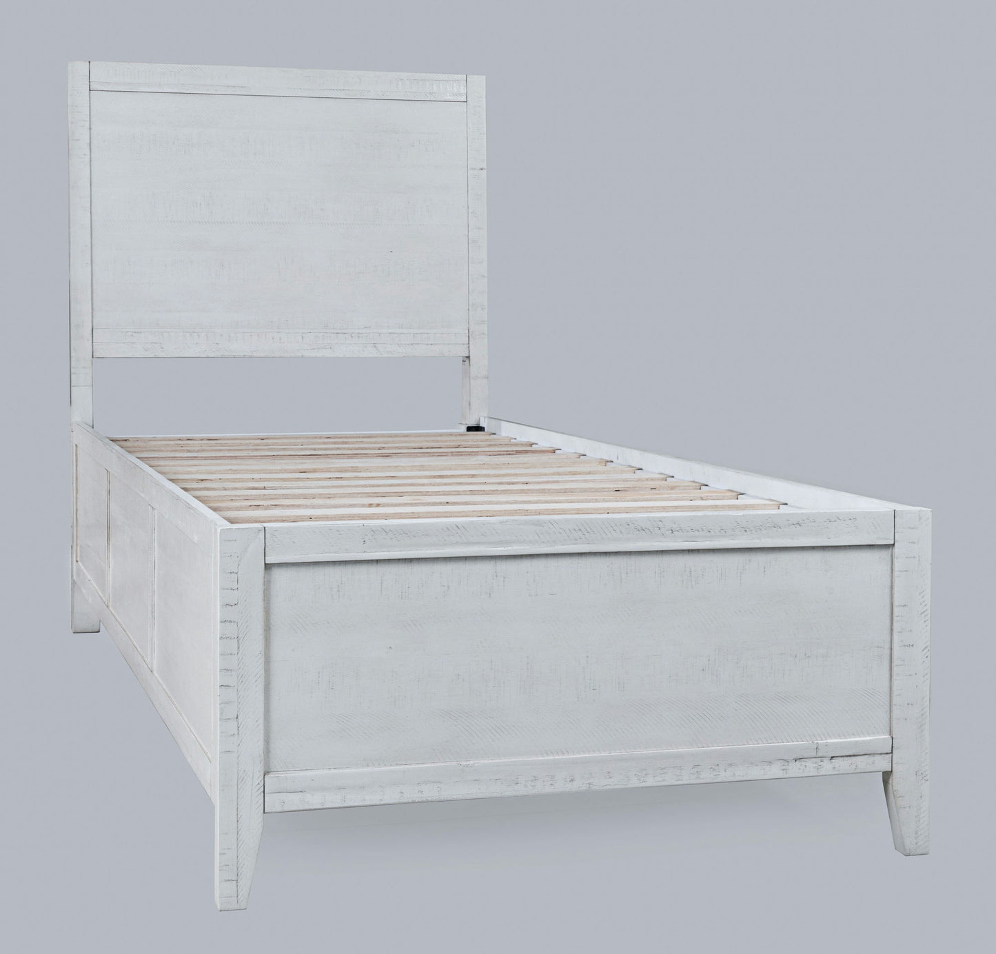Maxton Contemporary Coastal Distressed Acacia Twin Size Bed - Ivory