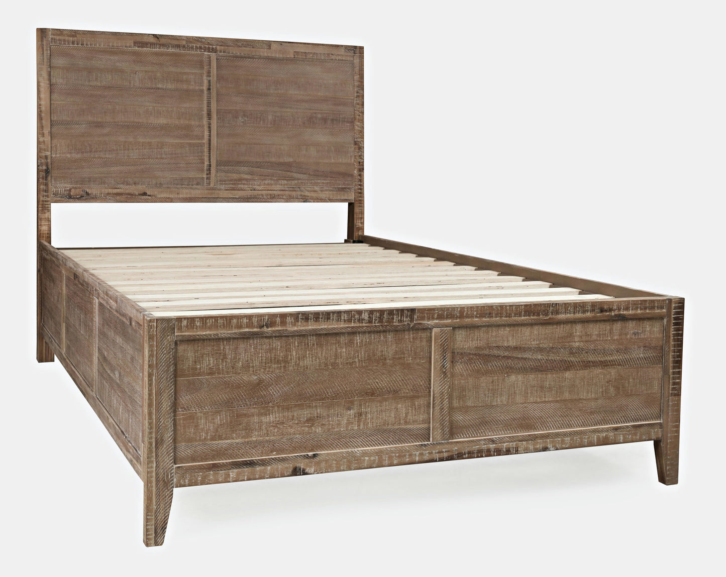 Maxton Contemporary Coastal Distressed Acacia Full Size Bed - Wash Brown