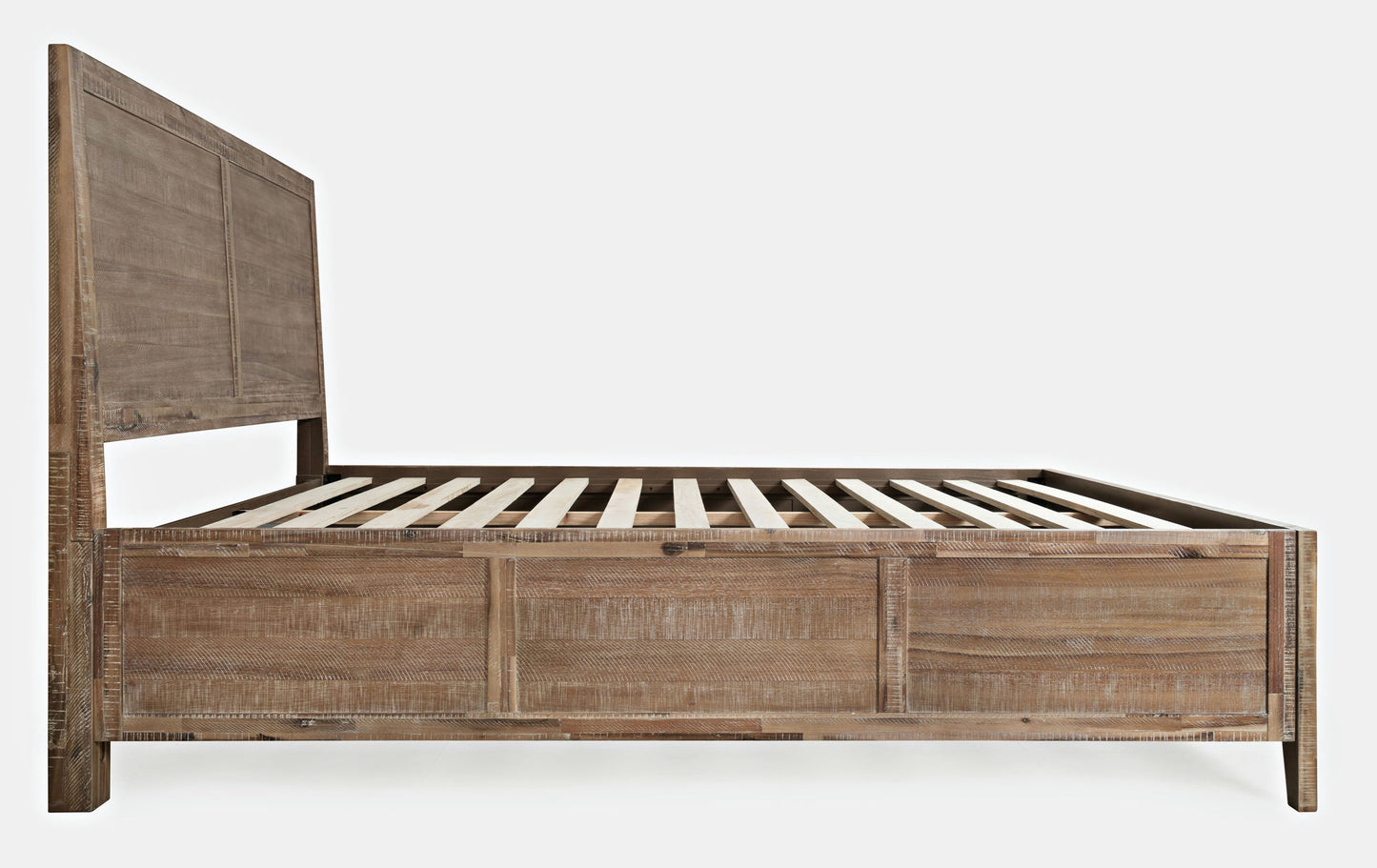 Maxton Contemporary Coastal Distressed Acacia Full Size Bed - Wash Brown