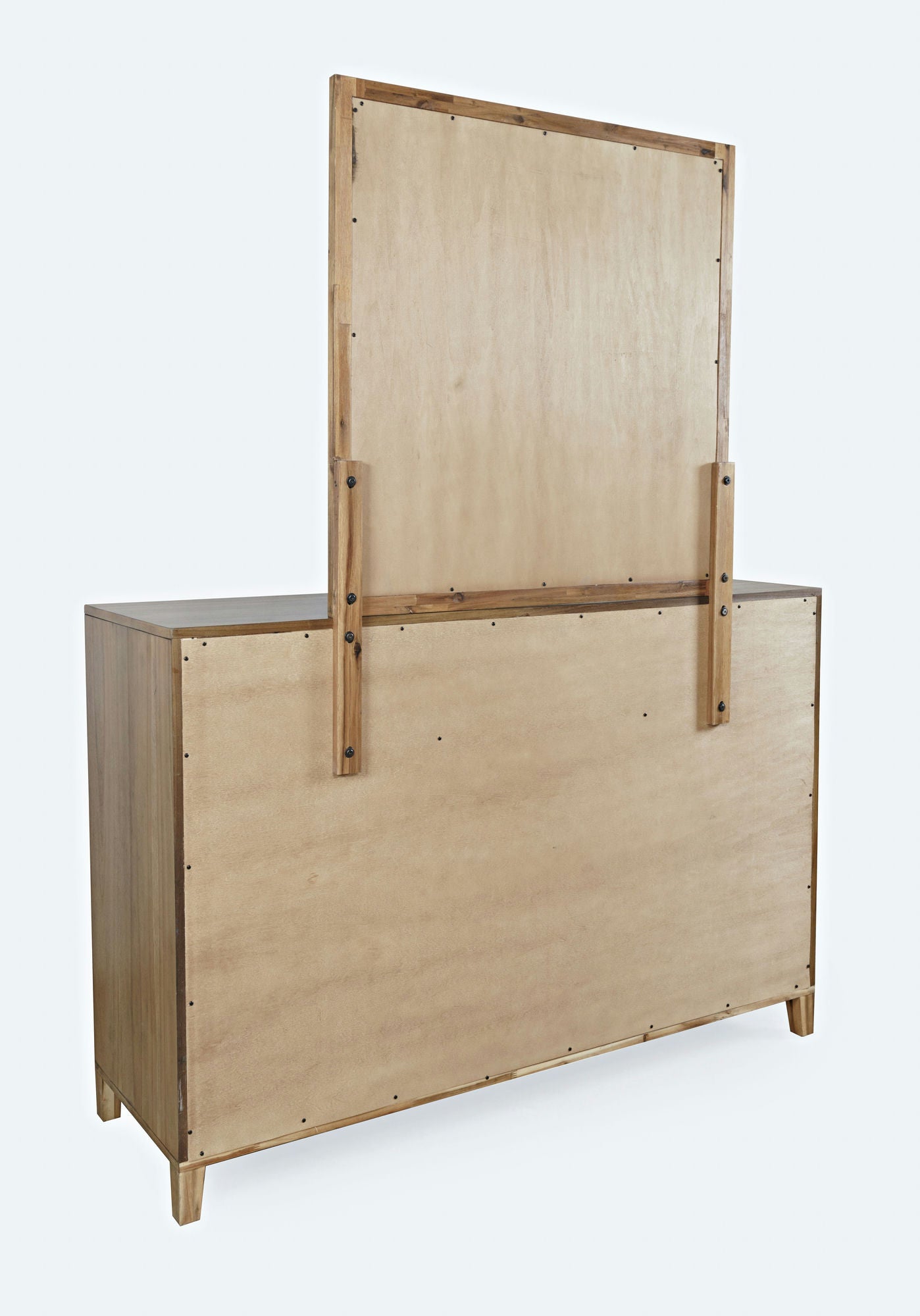 Eloquence 62" Dresser with Mirror and Storage Drawers - Natural