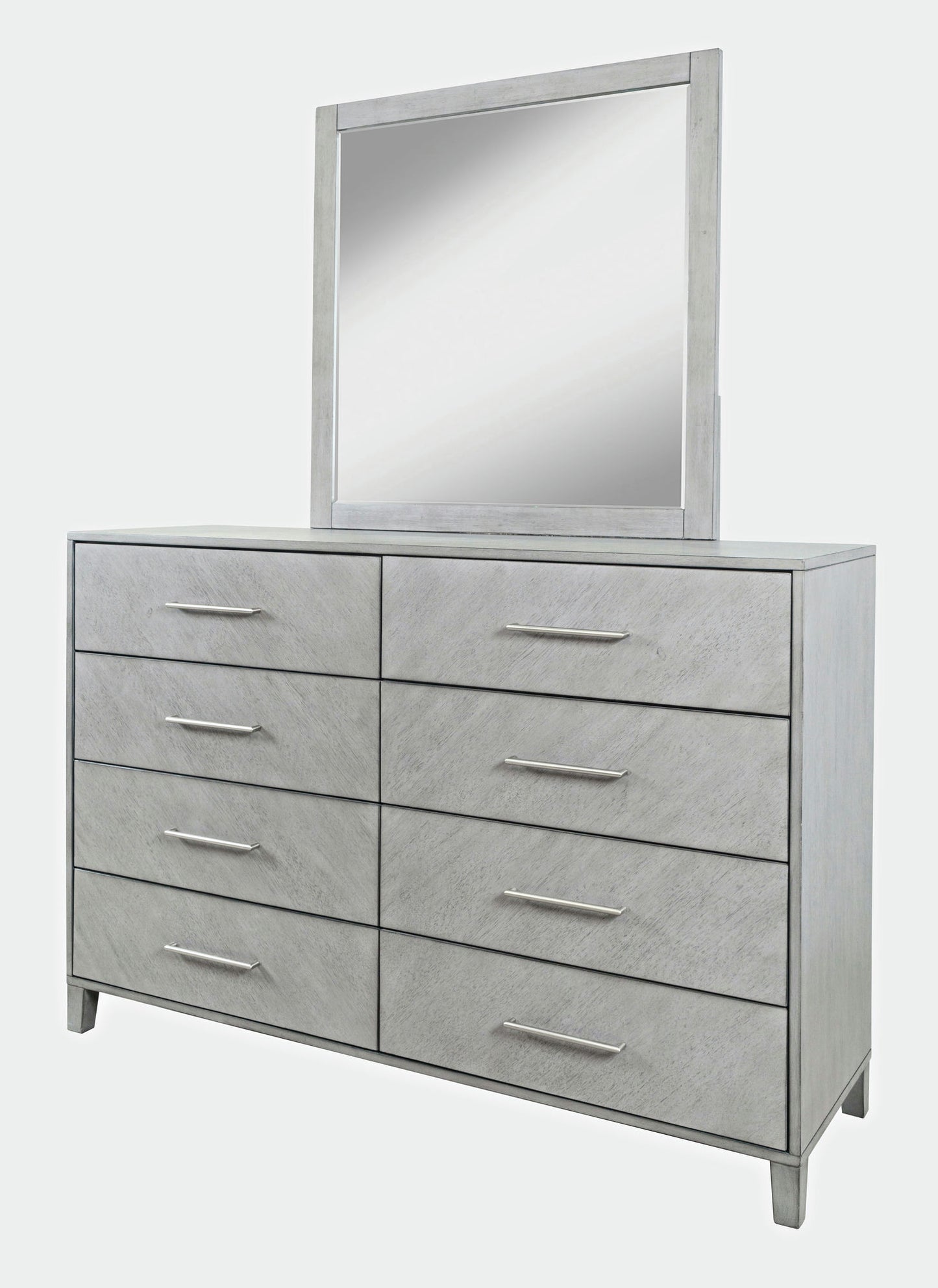Eloquence 62" Dresser with Metal Hardware and Storage Drawers - Grey